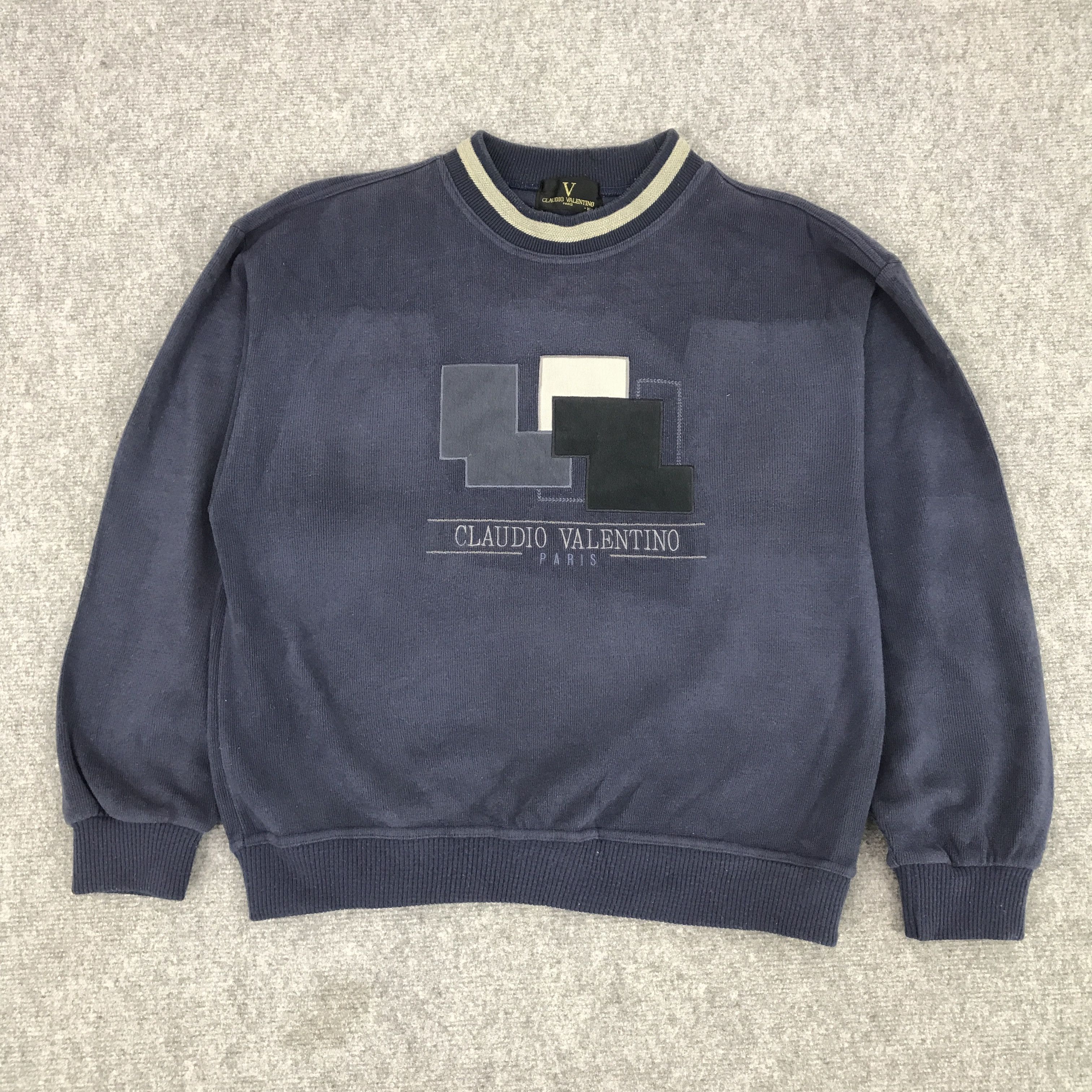Japanese Brand × Vintage CLAUDIO VALENTINO PARIS EMBROIDERY LOGO SWEATSHIRT Size US L / EU 52-54 / 3 - 1 Thumbnail