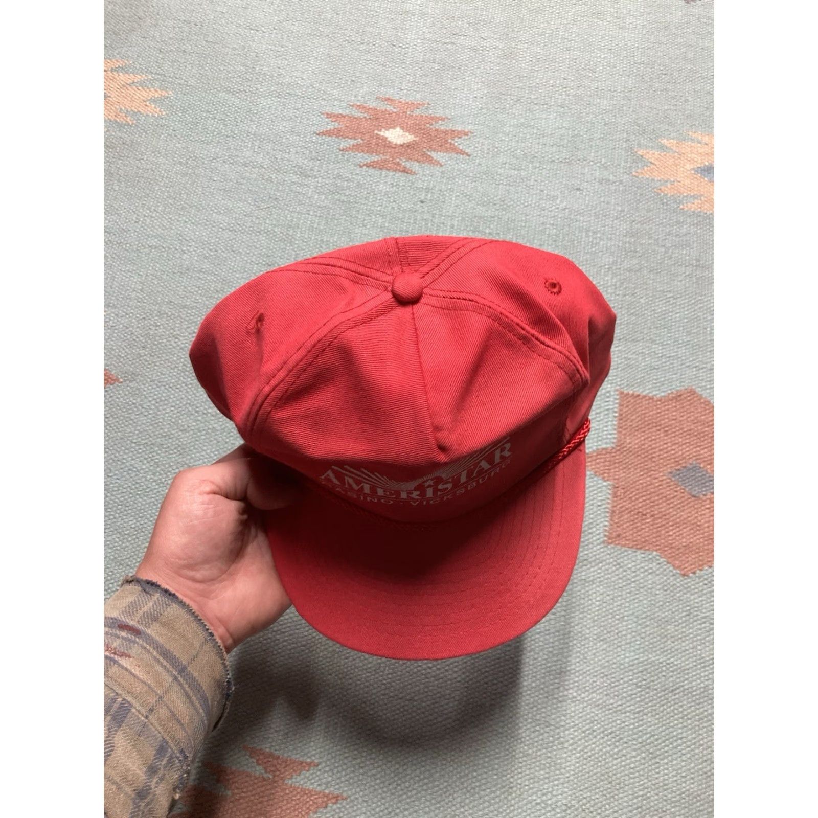 Vintage VINTAGE Unbranded SnapBack Hat Cap Men Adjustable Red Ameristar Casino Vicksburg Mississippi Gambling Size ONE SIZE - 3 Thumbnail