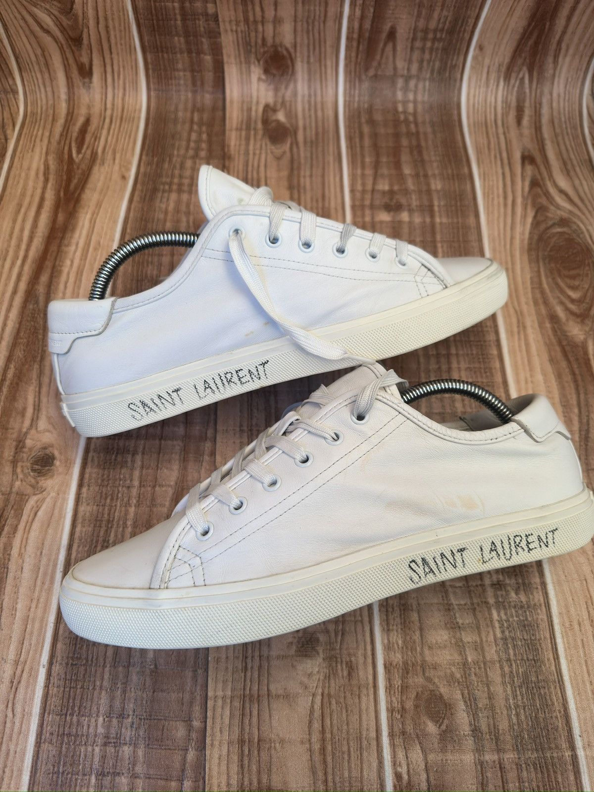 Yves Saint Laurent Saint Laurent Malibu White Leather Lace Up Lowtop Sneaks Size US 8.5 / EU 41-42 - 7 Thumbnail