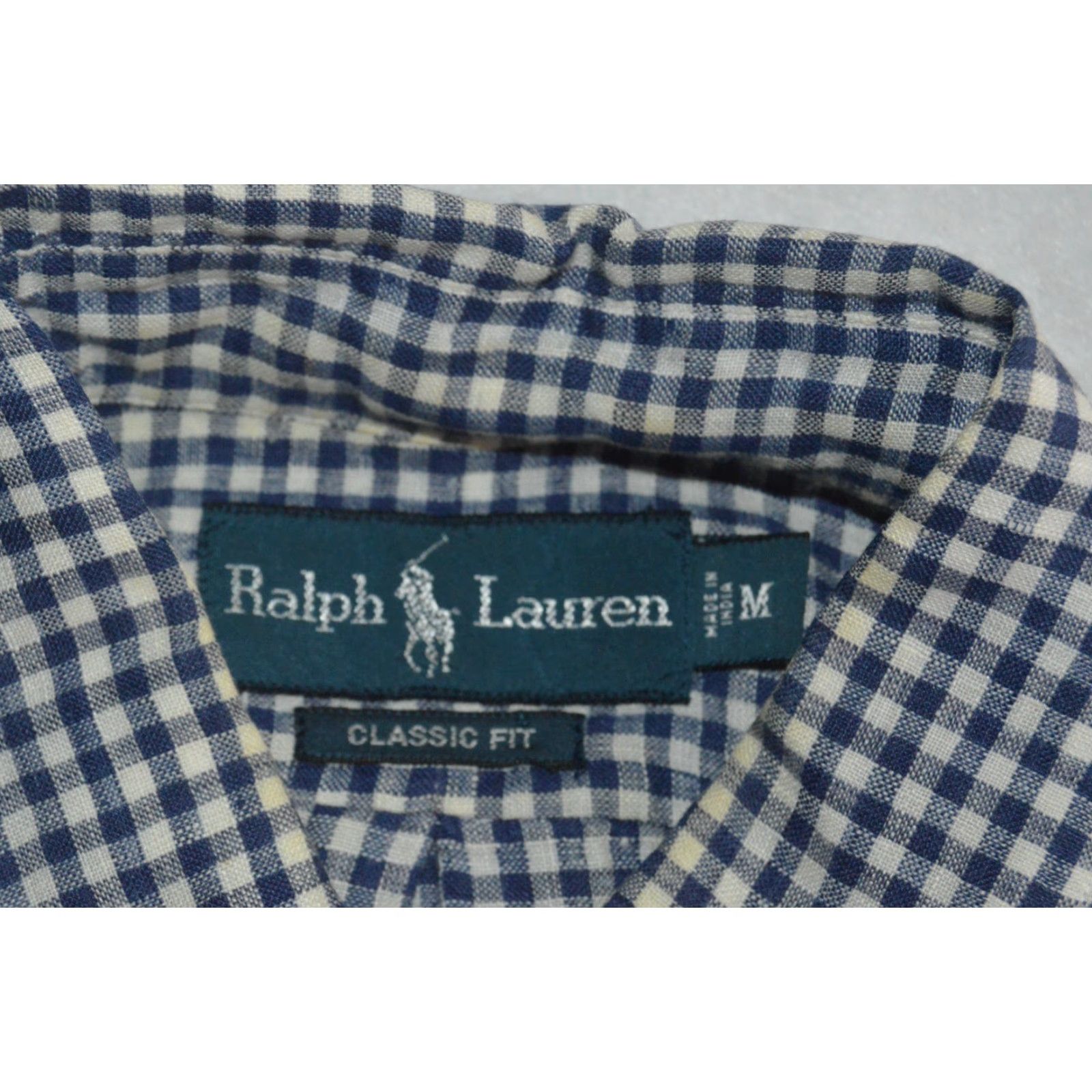 Polo Ralph Lauren VINTAGE Polo Ralph Lauren Mens S/S Linen Shirt SZ Medium Classic Fit Blue Check Shirt Size US M / EU 48-50 / 2 - 3 Thumbnail