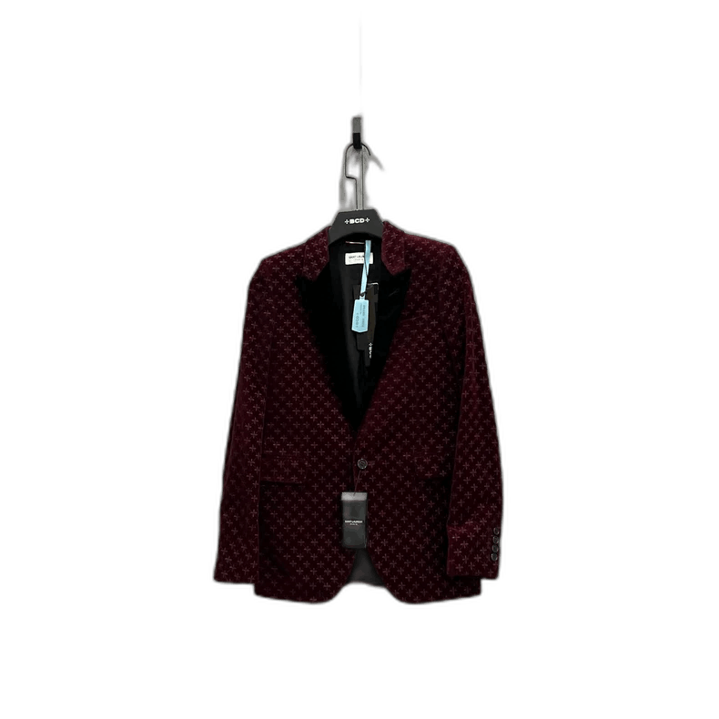 Saint Laurent Paris Saint Laurent Velvet Blazer in Burgundy Color Size US S / EU 44-46 / 1 - 1 Thumbnail