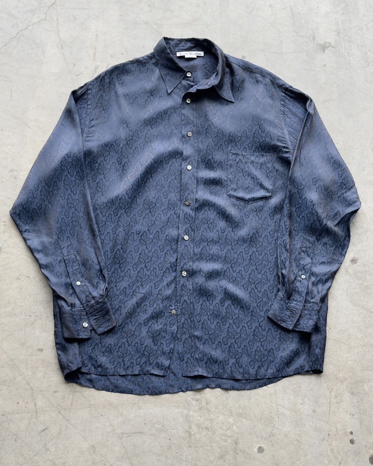 Acne Studios Acne Studios Navy Paisley Print Button Up Size US S / EU 44-46 / 1 - 1 Thumbnail