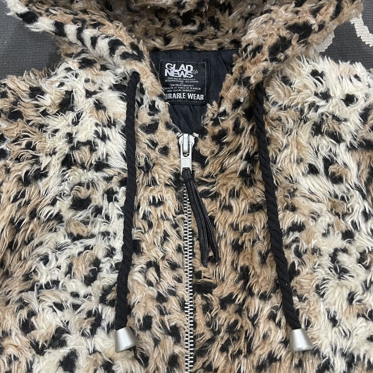 Vintage Designer Leopard Print Faux Fur Shearling Hoodie Jacket Size M / US 6-8 / IT 42-44 - 17 Thumbnail