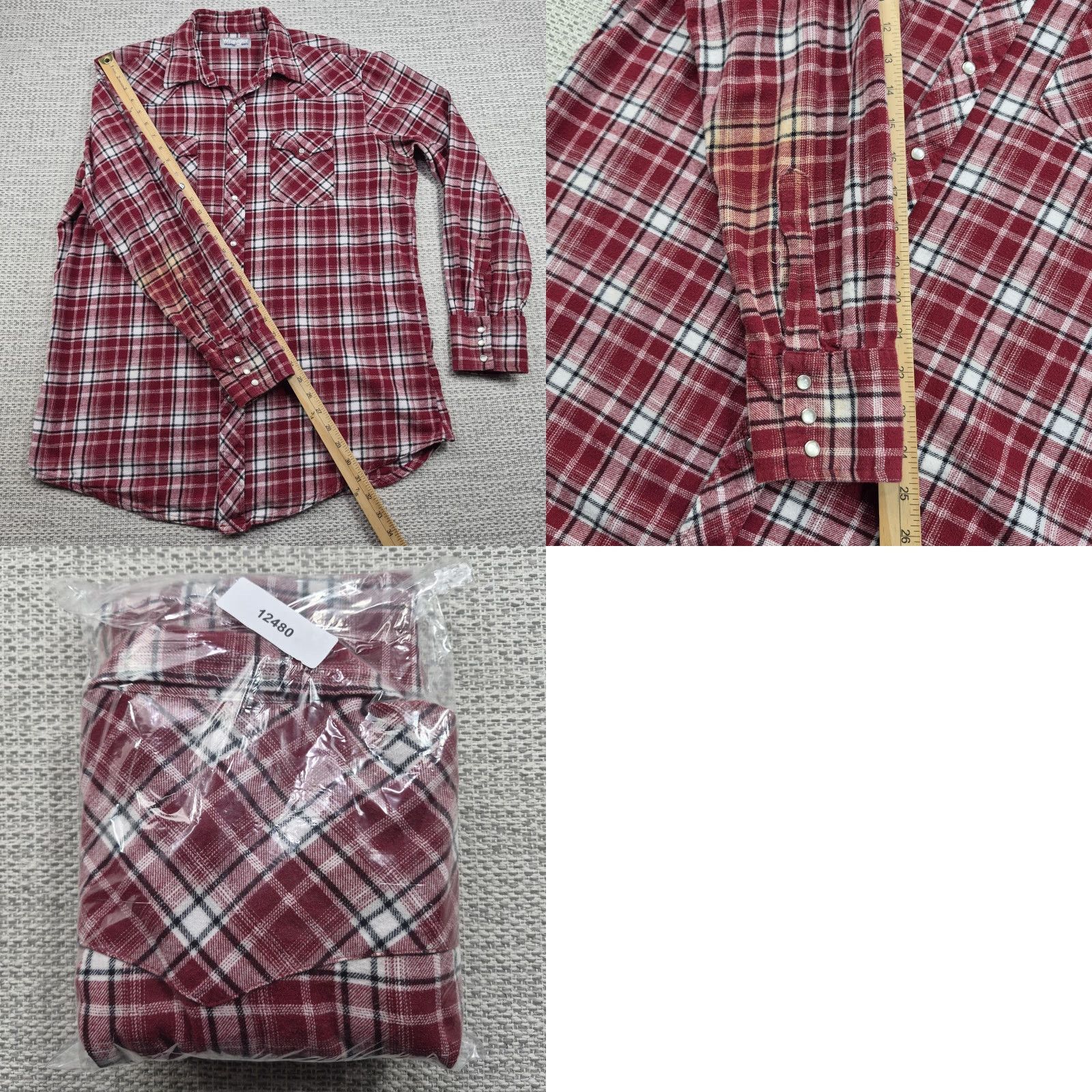 Wrangler VINTAGE Wrangler Wrancher Shirt Mens XL Red Plaid Flannel Pearl Snap Western Button-Up Size US XL / EU 56 / 4 - 9 Thumbnail