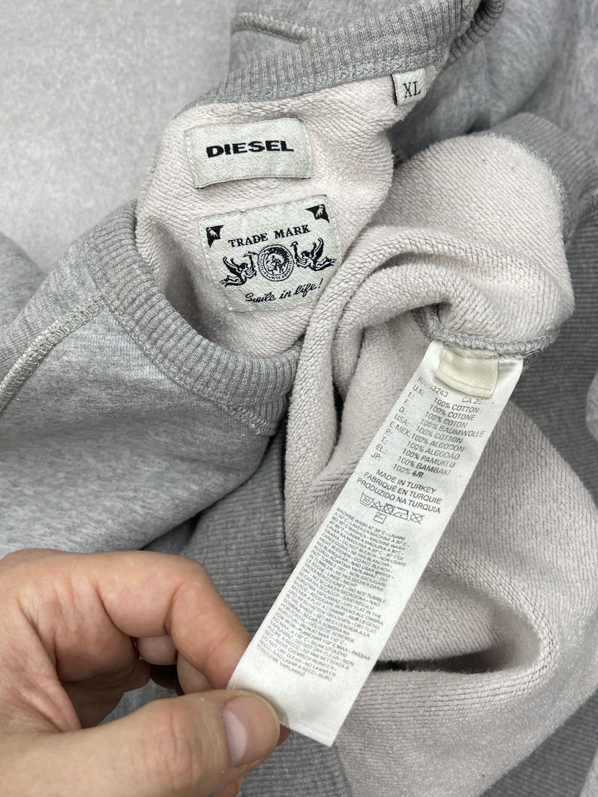 Diesel Vintage Diesel Trade Mark Big Logo Sweatshirt Grey Y2K Size US XL / EU 56 / 4 - 6 Thumbnail
