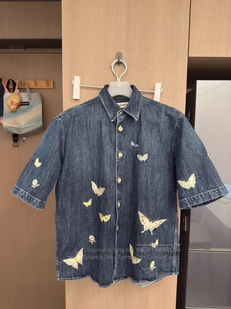 Our Legacy Our Legacy Indigo Denim Short Sleeve Shirt Size US S / EU 44-46 / 1 - 1 Thumbnail