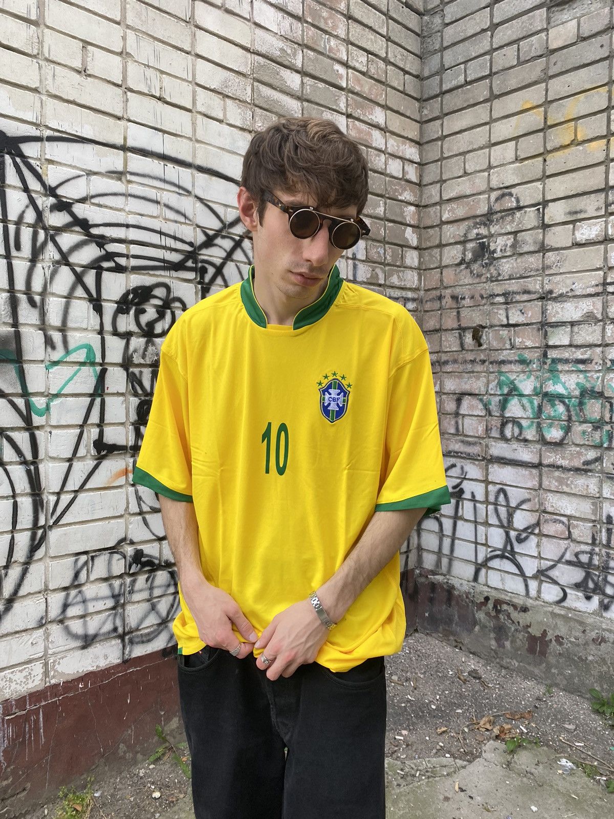 Vintage Blokecore Vintage Brazil #10 RONALDINHO Soccer Jersey Size US XXL / EU 58 / 5 - 7 Thumbnail
