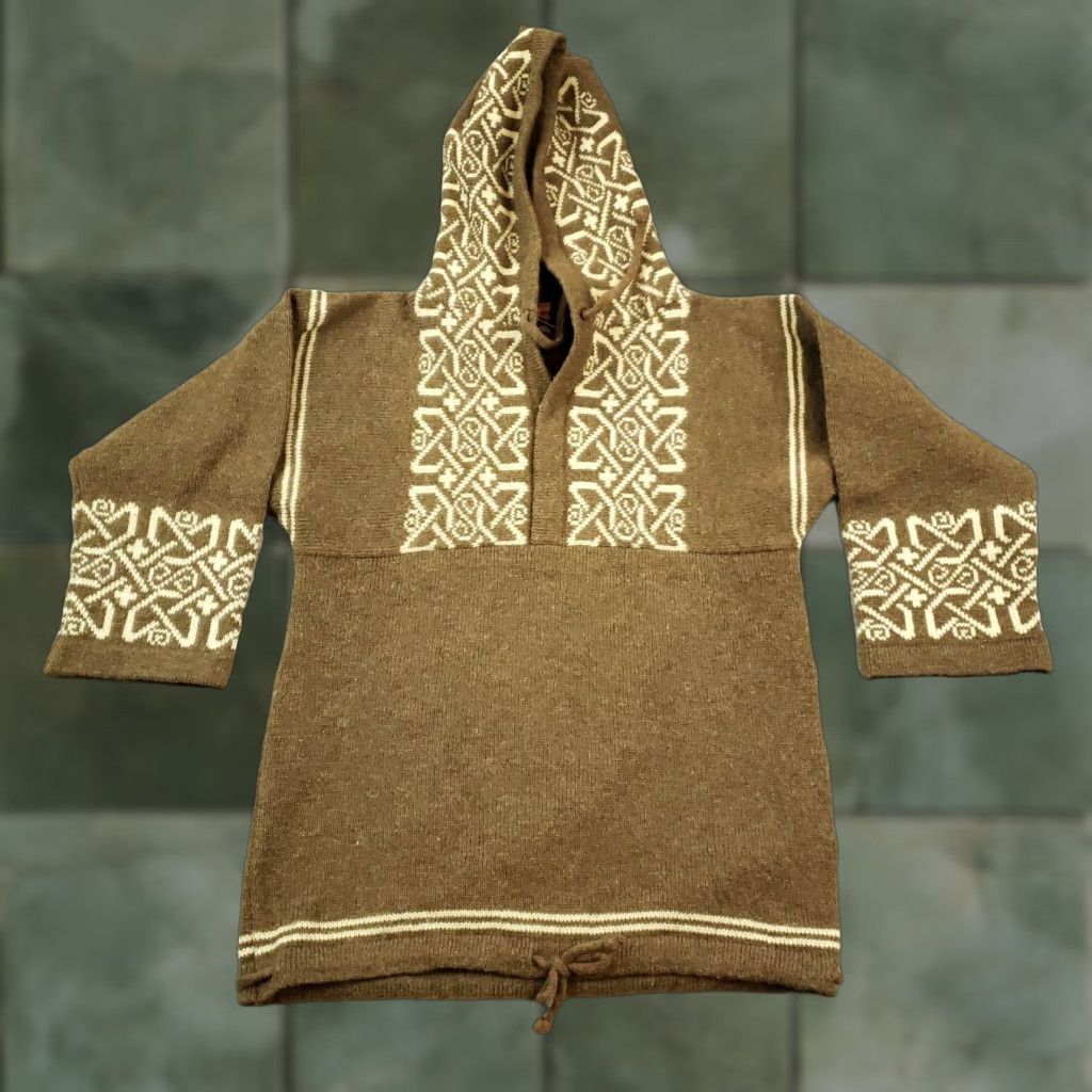 Antur Aelhaearn Brown Wool Pullover Hoodie Womens Small Long Sleeve