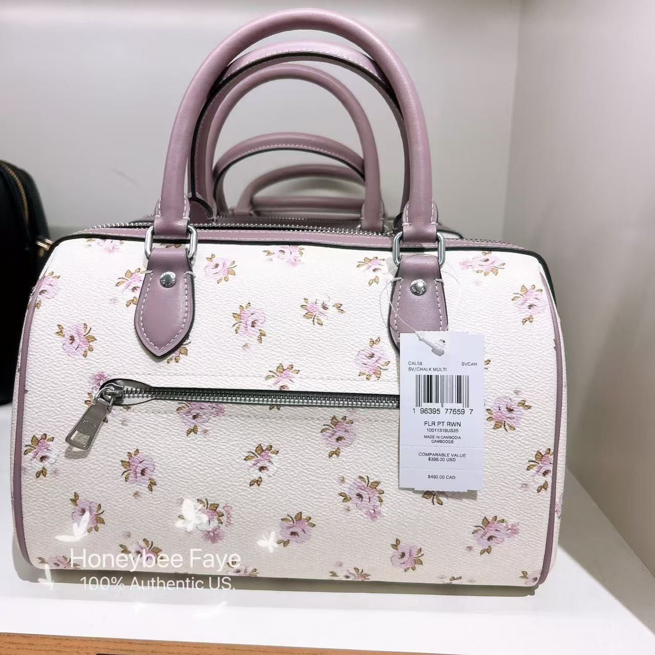 Coach NWT Coach Rowan Satchel Bag With Floral Print CAL58 Size ONE SIZE - 3 Thumbnail
