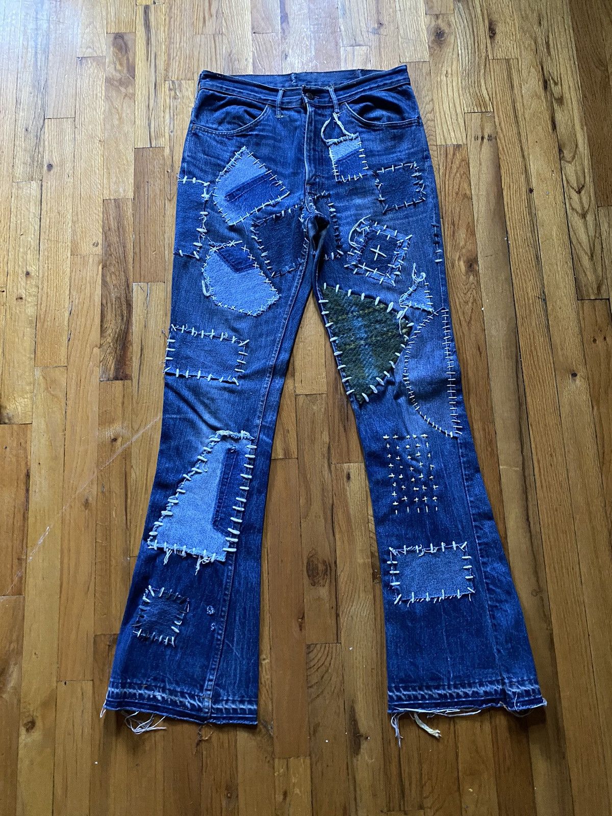 Vintage Custom Orange Tab Levi’s x Sashiko Stitching | Grailed