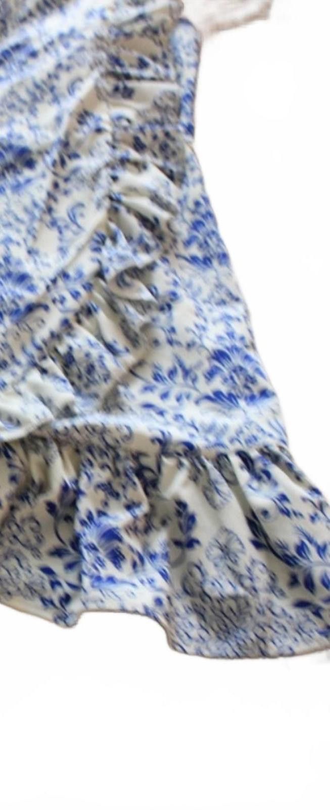 Shein NWOT SHEIN Blue & White Floral Ruffle Casual Summer Dress S Size ONE SIZE - 7 Thumbnail