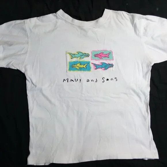 Maui and Sons × Vintage Vintage Maui And Sons Sharks T-Shirt Size US M / EU 48-50 / 2 - 2 Thumbnail