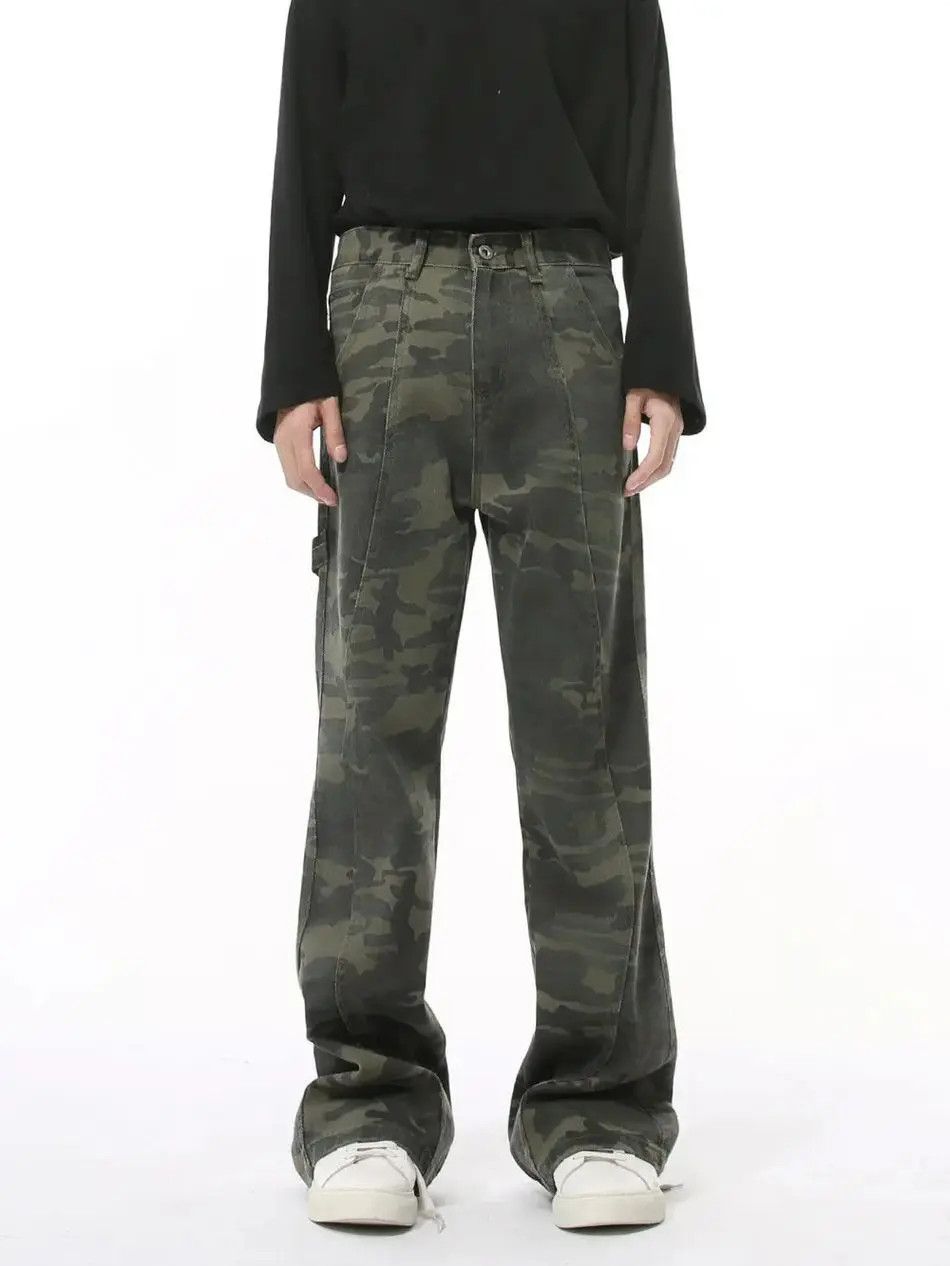 Japanese Brand Retro loose patchwork camouflage jeans Size US 32 / EU 48 - 4 Thumbnail