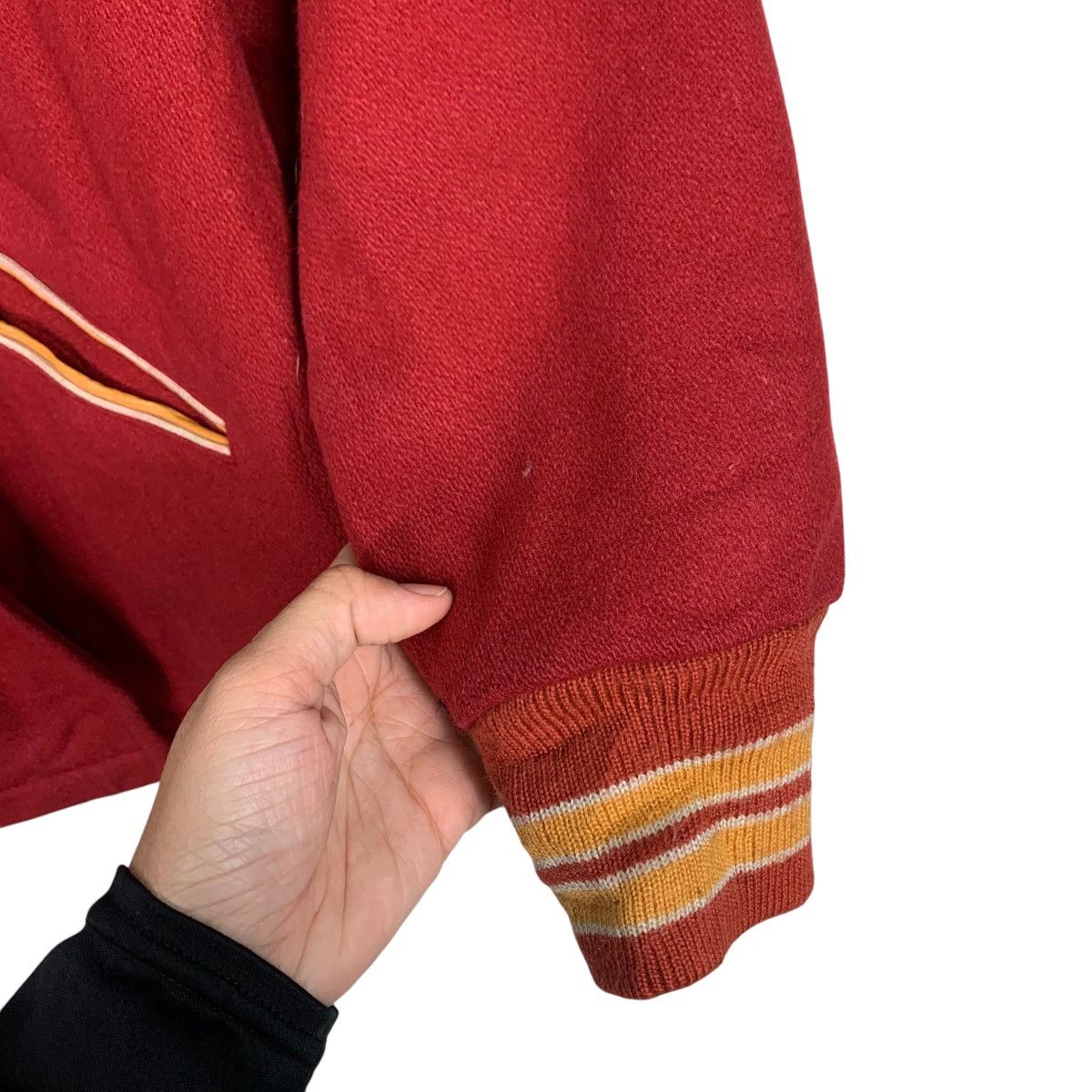 Japanese Brand Vintage 90s OCTOPUS ARMY RETAIN Red Varsity Jacket #2163-C95 Size US M / EU 48-50 / 2 - 13 Thumbnail