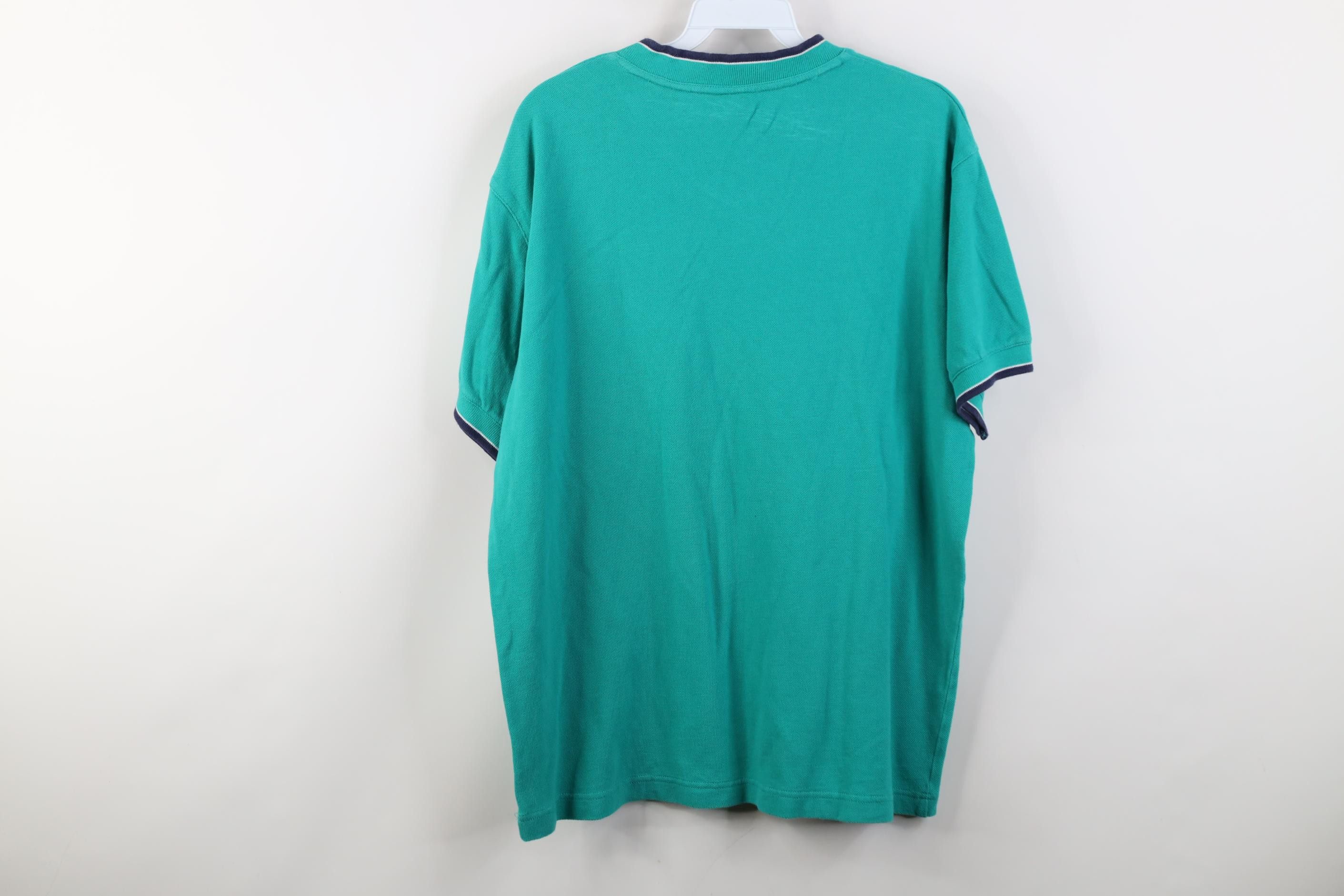 Gap Vintage 90s Gap Blank Pique Cotton Knit V-Neck T-Shirt Teal Size US M / EU 48-50 / 2 - 9 Thumbnail