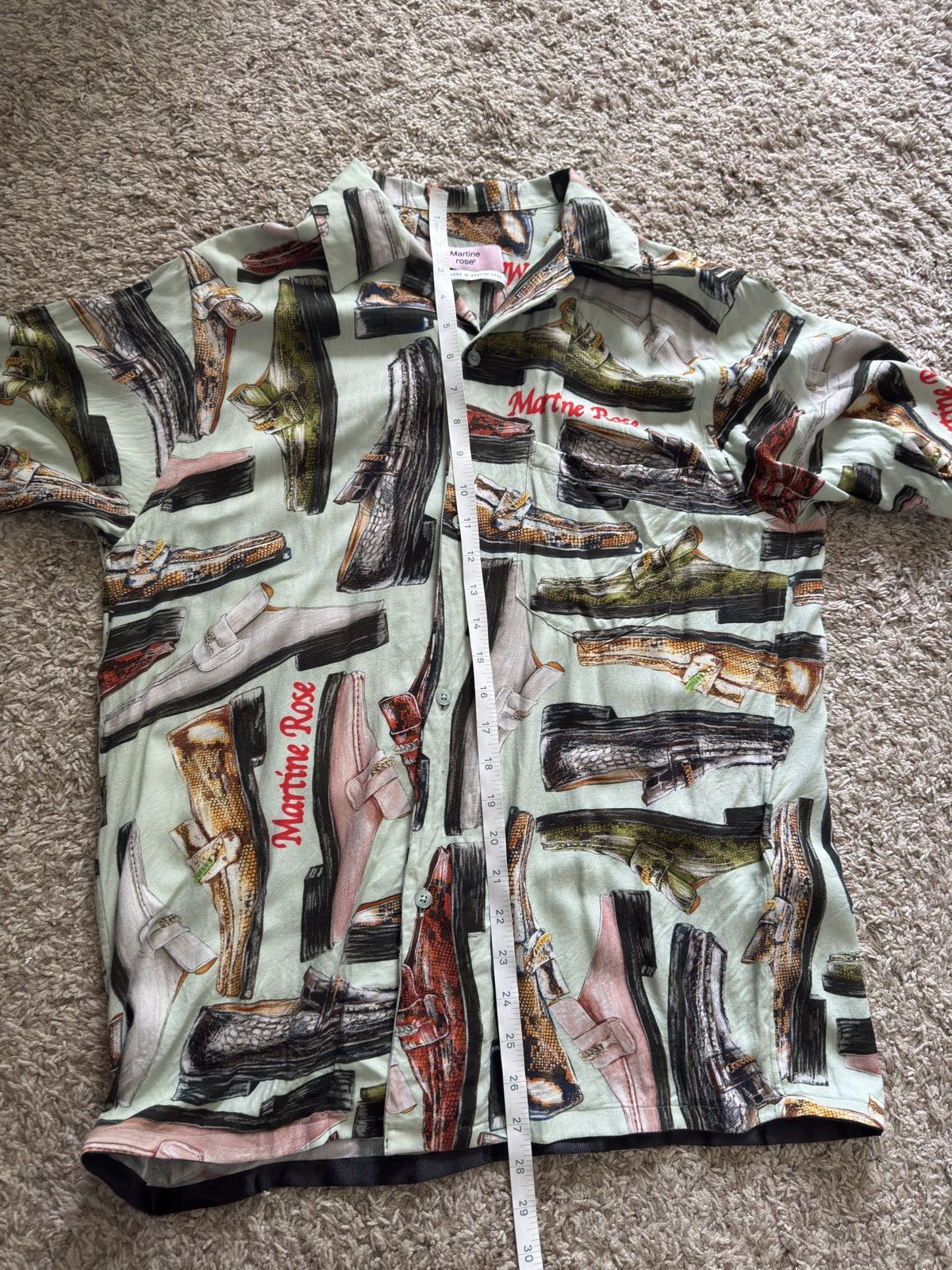 Martine Rose Hawaiian Shirt S/S MINT Shoe Print color Size US M / EU 48-50 / 2 - 4 Thumbnail