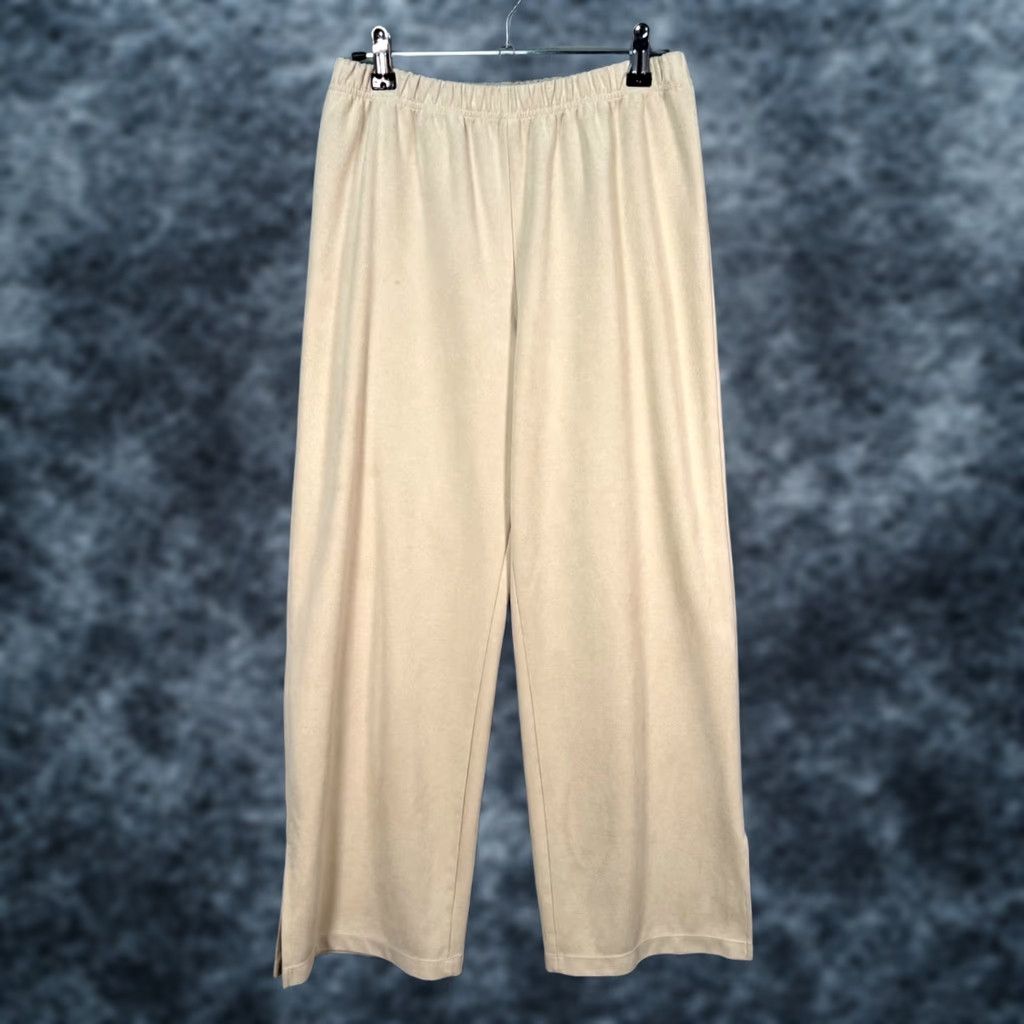 Oak + Fort Oak + Fort Womens Small Beige Elastic Waist Wide Leg Pants Size 28" / US 6 / IT 42 - 1 Thumbnail