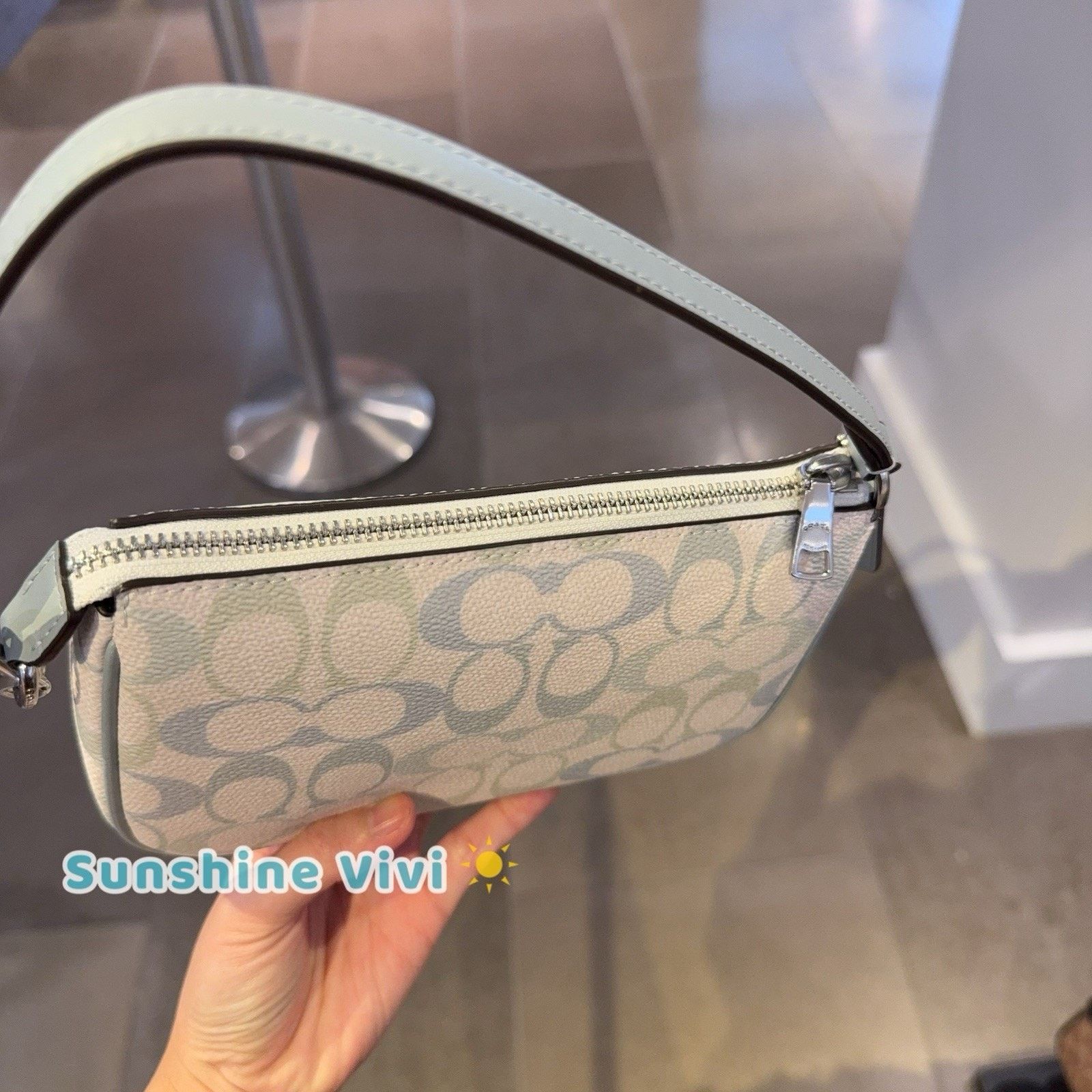 Coach NWT Coach Nolita 19 Pretty Canvas CDW29 Silver/Chalk/Blue Size ONE SIZE - 3 Thumbnail