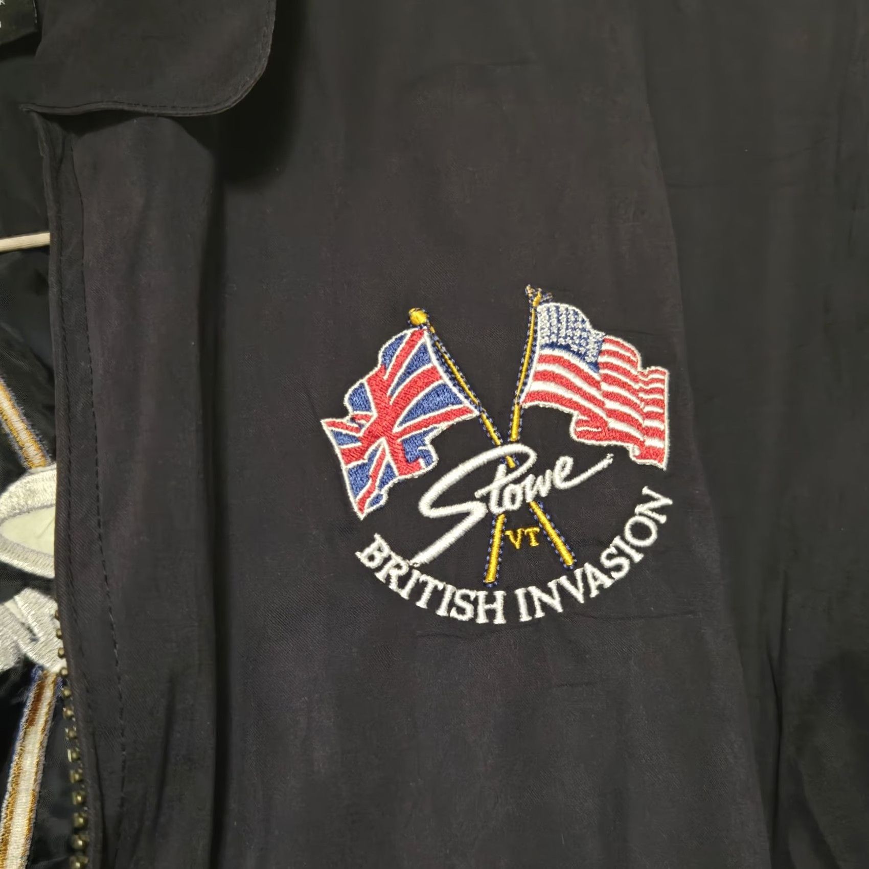 Vintage VINTAGE VTG Stowe British Invasion Jacket Bomber Jacket Embroidered Blue Mens M Capable of Military Style? Size US M / EU 48-50 / 2 - 4 Thumbnail