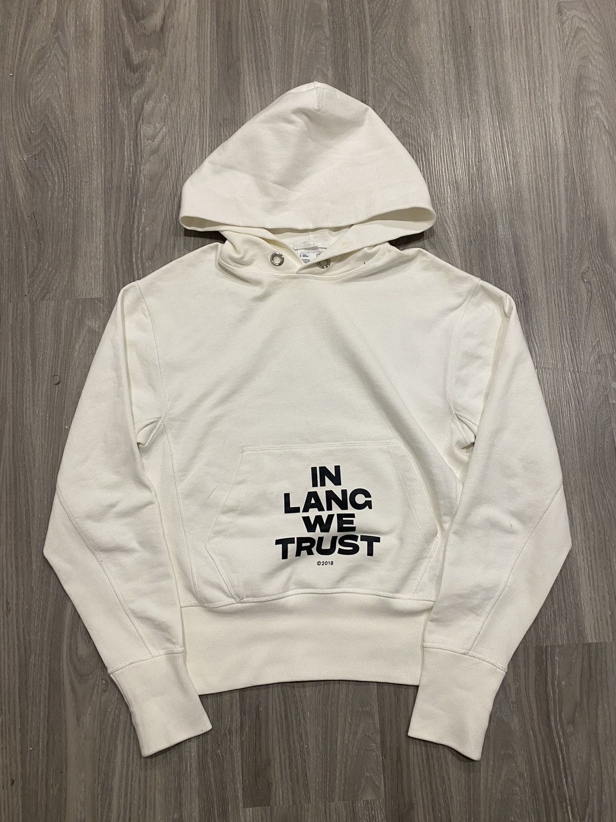 Helmut Lang Standard Hoodie “In Lang We Trust” Size US S / EU 44-46 / 1 - 1 Thumbnail