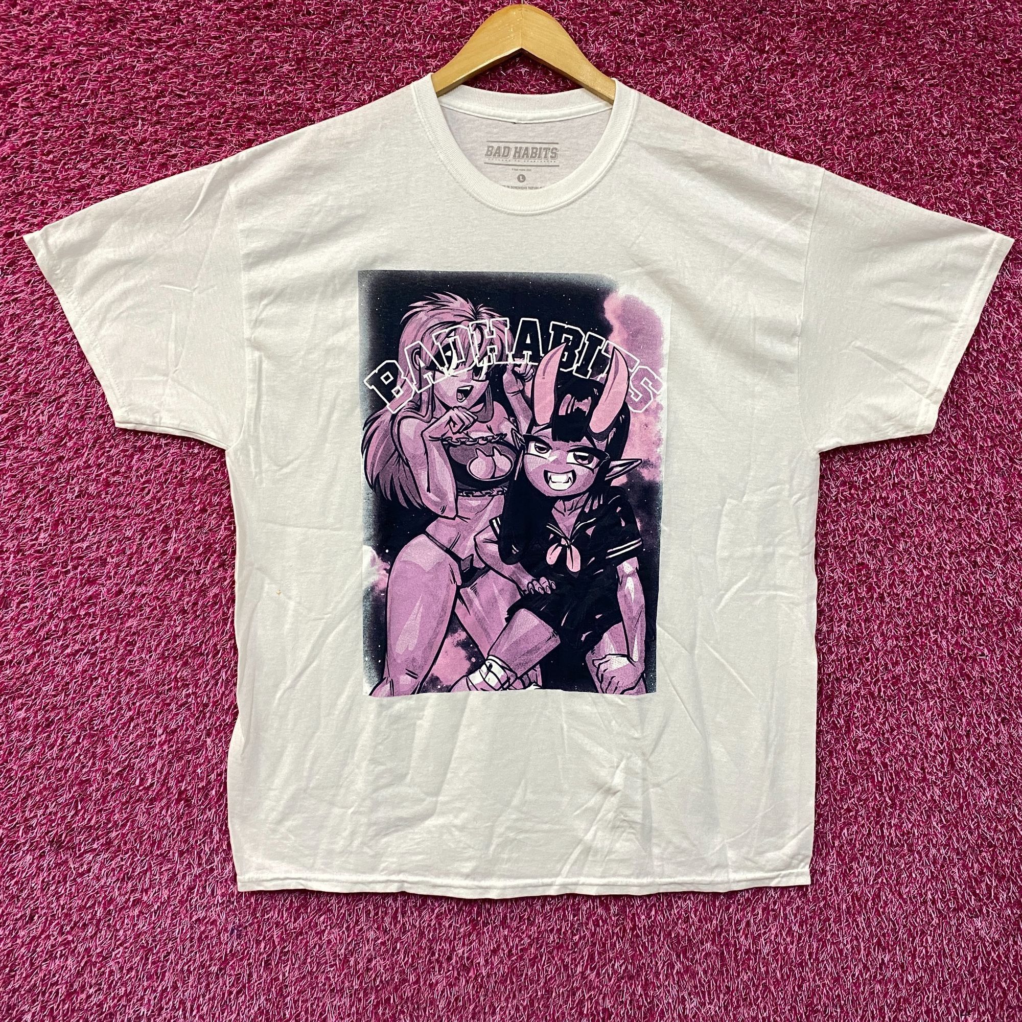 Anime Bad Habit Devil School Girl Waifu Anime T-Shirt Large Size US L / EU 52-54 / 3 - 1 Thumbnail