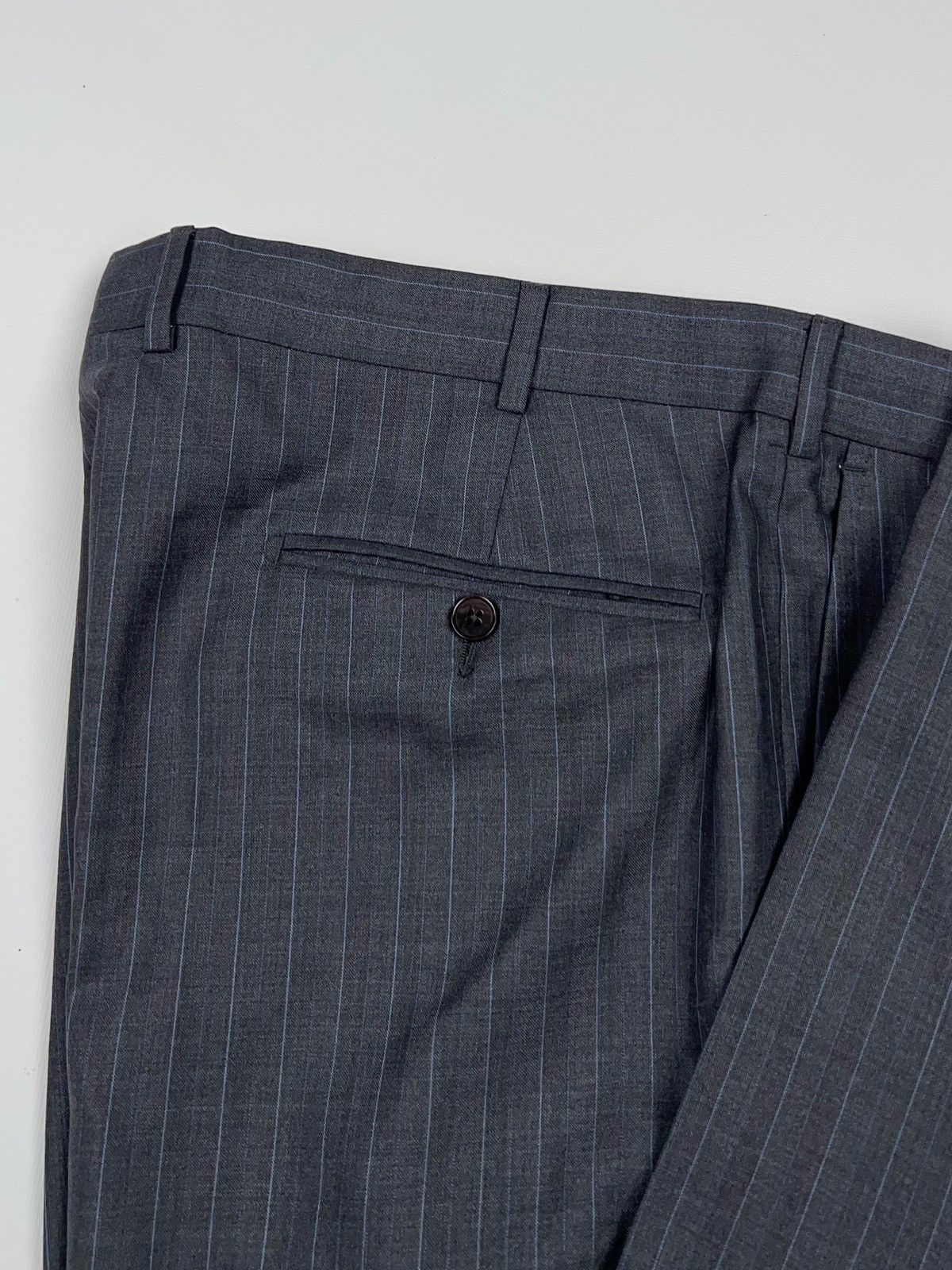 Ermenegildo Zegna Ermenegildo Zegna Su Misura Stripped Suit Wool Silk Size 46L - 19 Thumbnail