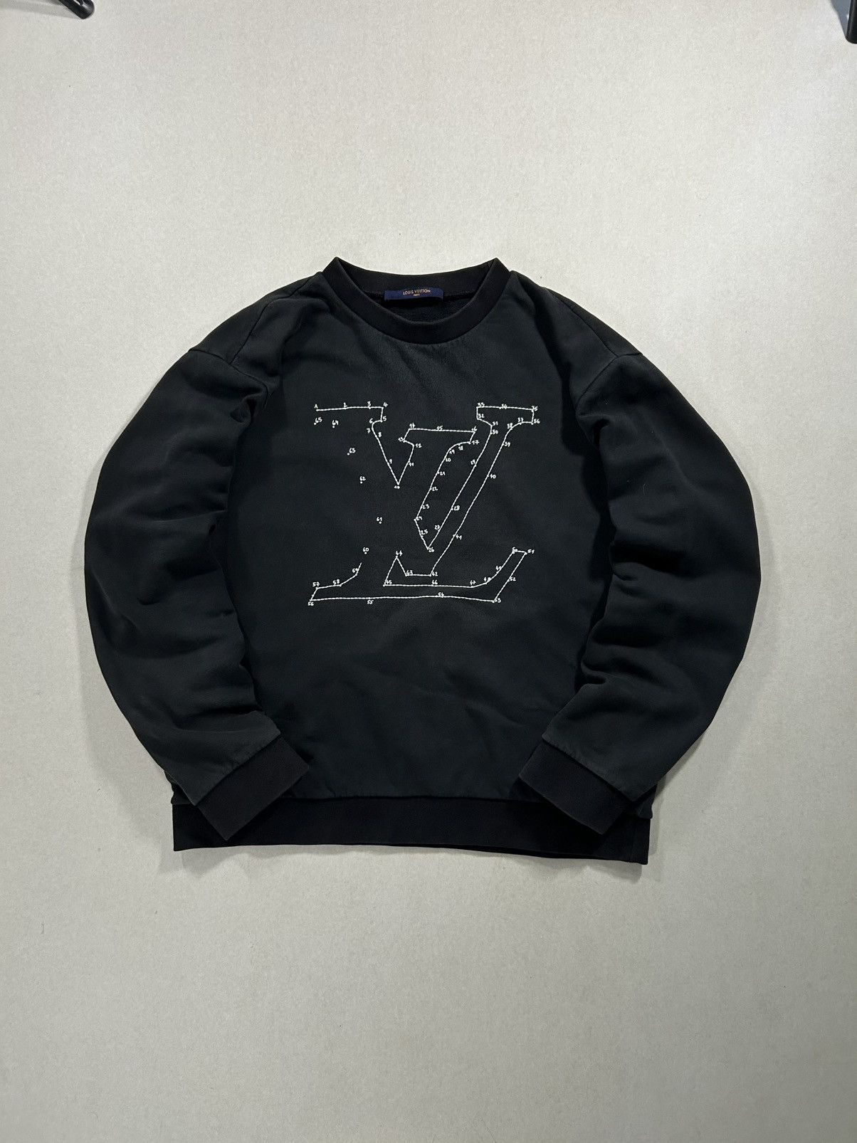Lv stitch print embroidered sweatshirt hotsell