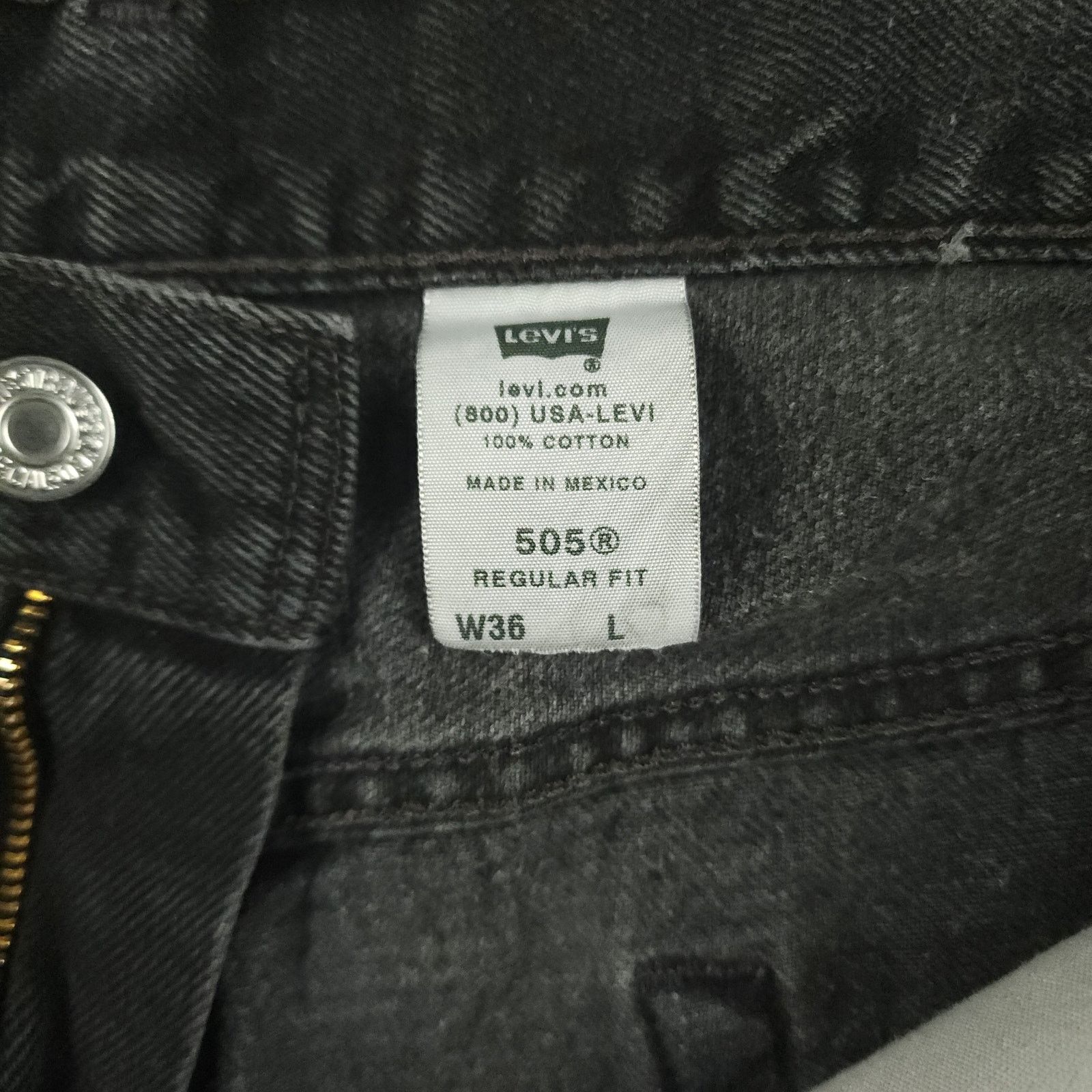 Levi's × Vintage Levis 505 Vtg Y2K Regular Fit Bermuda Faded Black 20" 36 Size US 36 / EU 52 - 6 Thumbnail