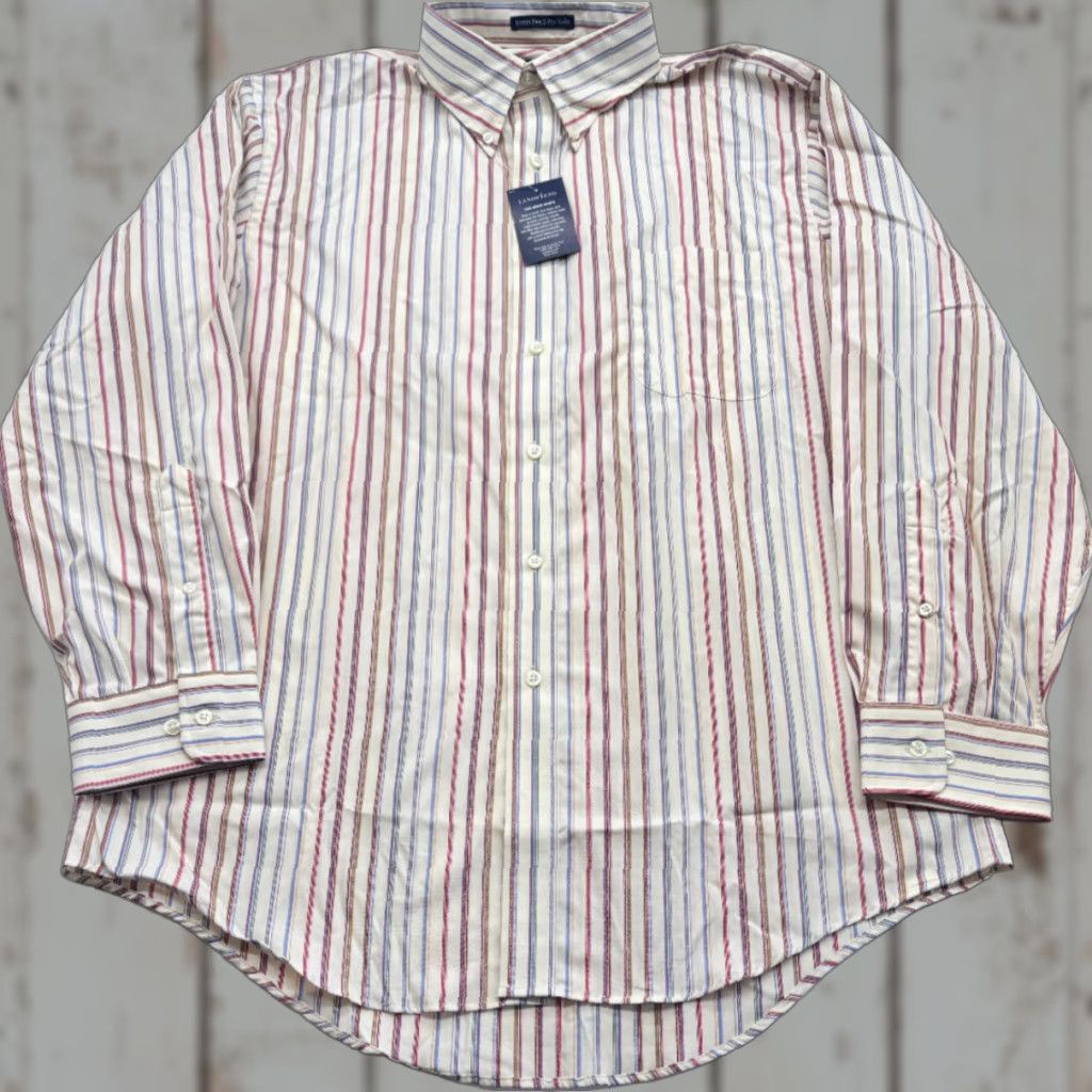 Lands' End VINTAGE Lands' End Long Sleeve Button-Down Mens Large Striped Shirt Cotton NWT 2160 Size US L / EU 52-54 / 3 - 1 Thumbnail