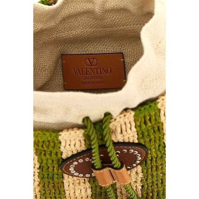 Valentino VALENTINO GARAVANI Raffia Green Bucket Bag New & Authentic Size ONE SIZE - 4 Thumbnail