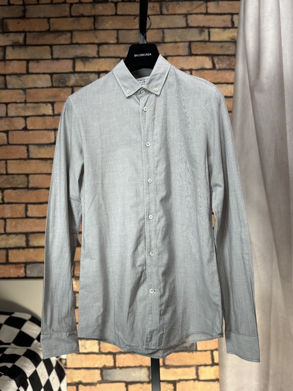 Maison Margiela SS10 $875 CASHMERE BLEND STRIPE GREY DRESS SHIRT BUTTON DOWN Size US M / EU 48-50 / 2 - 1 Thumbnail