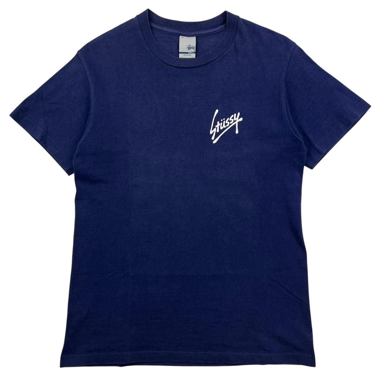 Stussy Vintage 2000s "Mega Stussy" T-shirt Blue - Small Size US S / EU 44-46 / 1 - 2 Thumbnail