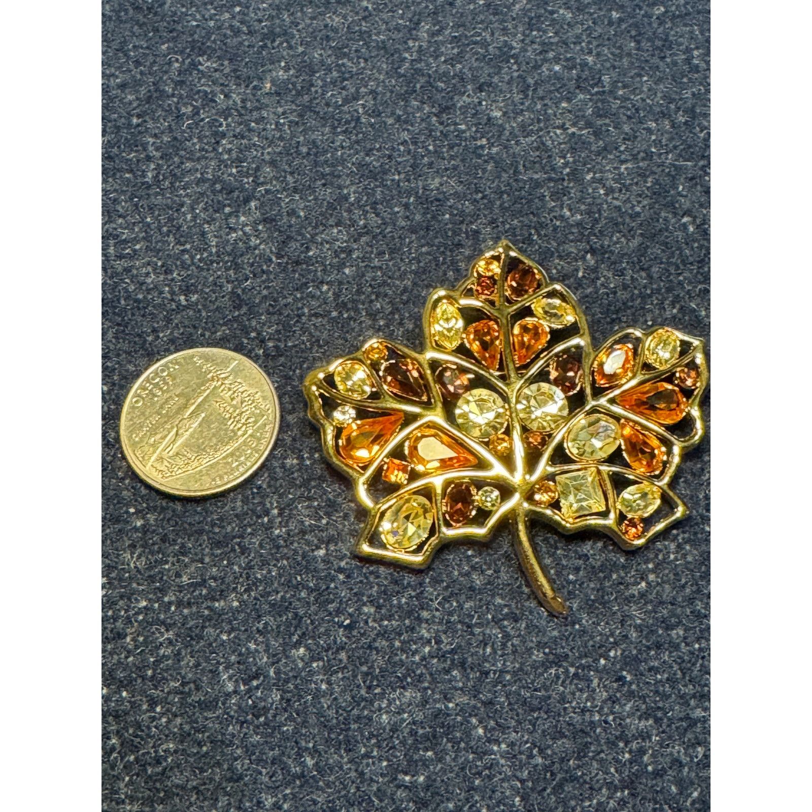 Other Nolan Miller Maple Leaf Rhinestone Statement Brooch Size ONE SIZE - 4 Thumbnail
