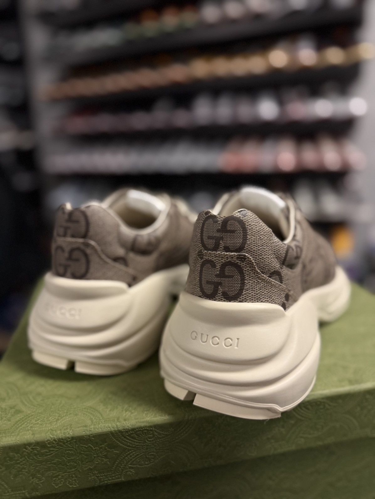 Gucci Gucci Beige Monogram Rhyton Sneakers Size 9G/9.5US Size US 9.5 / EU 42-43 - 9 Thumbnail