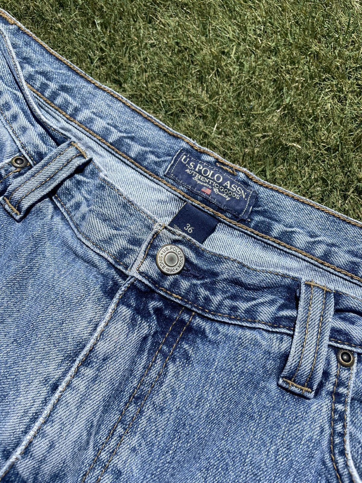 U.S. Polo Assn. Y2K US Polo ASSN Mens Jeans 36 Carpenter Shorts Light Wash Size US 36 / EU 52 - 2 Thumbnail