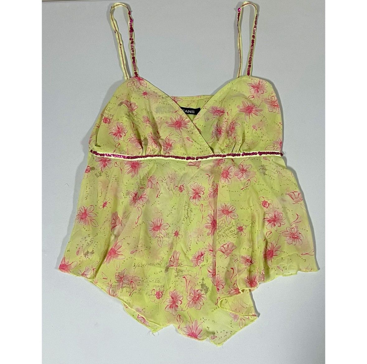DKNY DKNY Floral Sequin Fairy Y2K Babydoll Top Shirt Size 5 🧚🏼‍♀️✨ Size S / US 4 / IT 40 - 1 Thumbnail