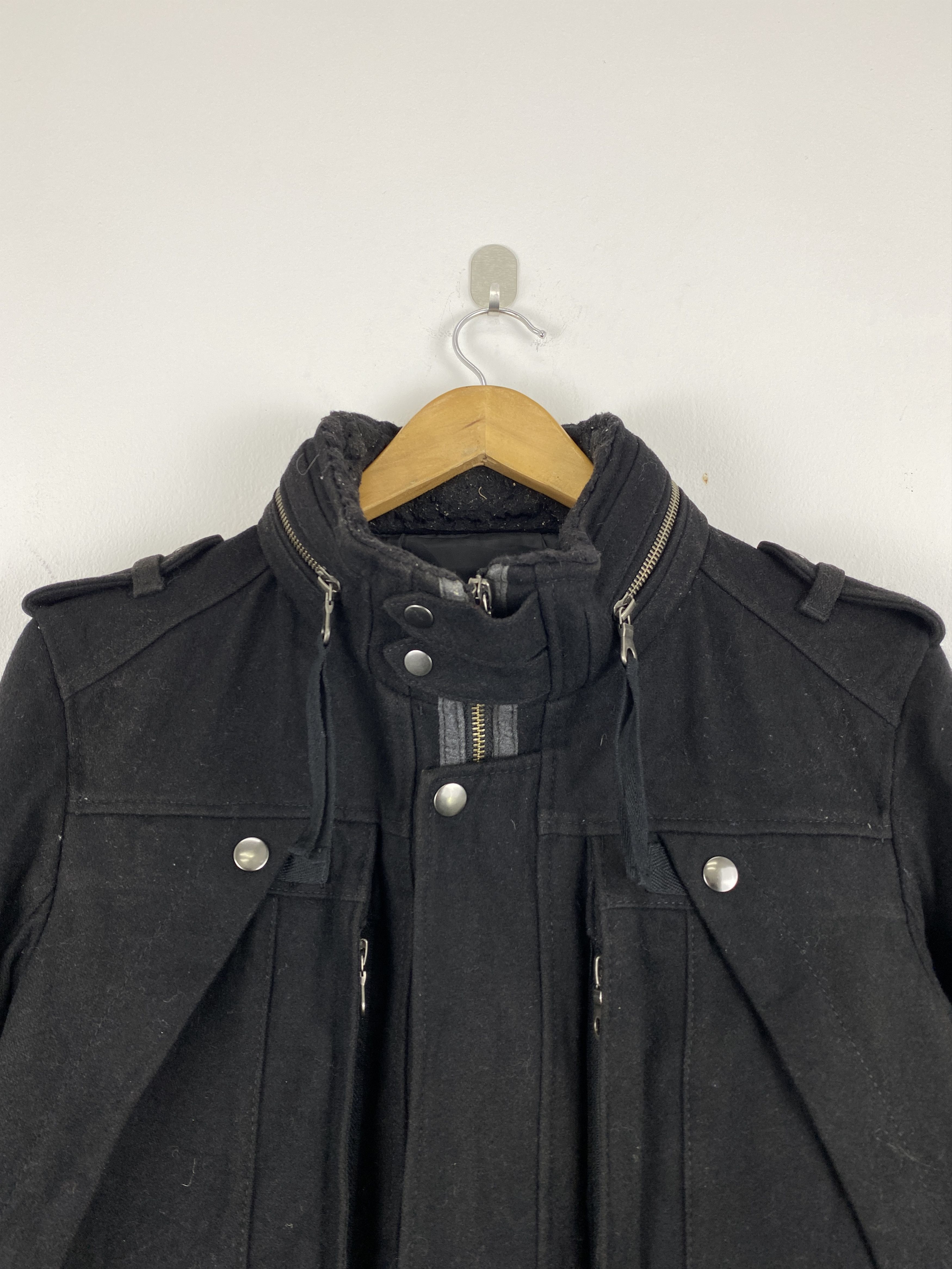 PPFM Vintage PPFM Zipper Ups Wool Punk Jacket Black JZ0003 Size US M / EU 48-50 / 2 - 2 Thumbnail
