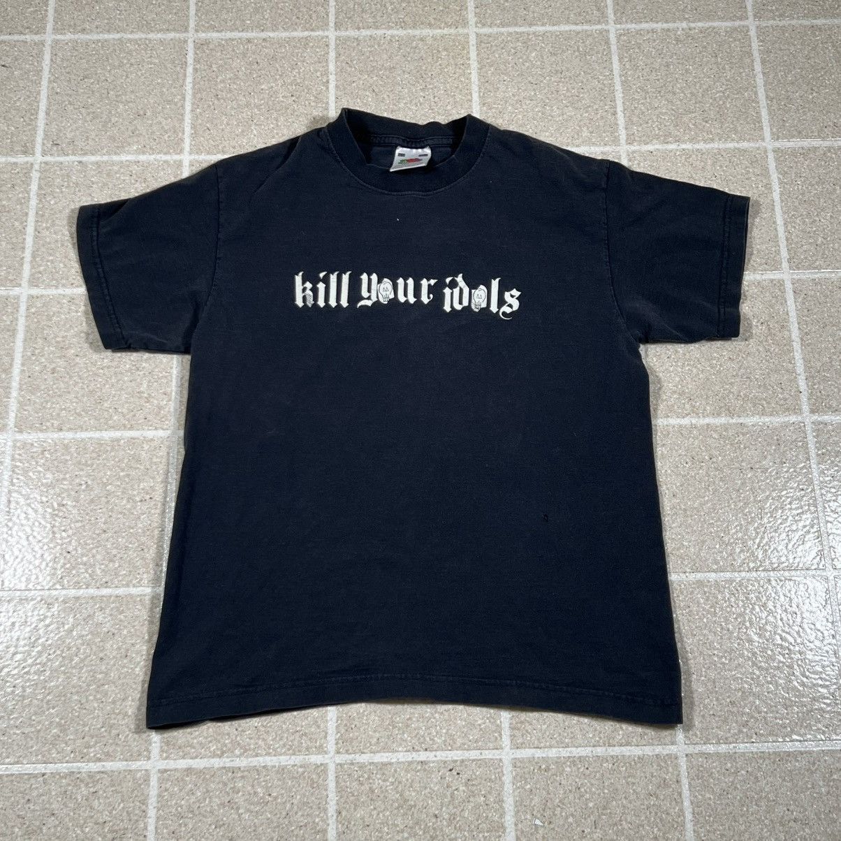 Fruit Of The Loom Vintage Kill Your Idols Spellout Tshirt Size XS Emo Grunge Size US XS / EU 42 / 0 - 1 Thumbnail