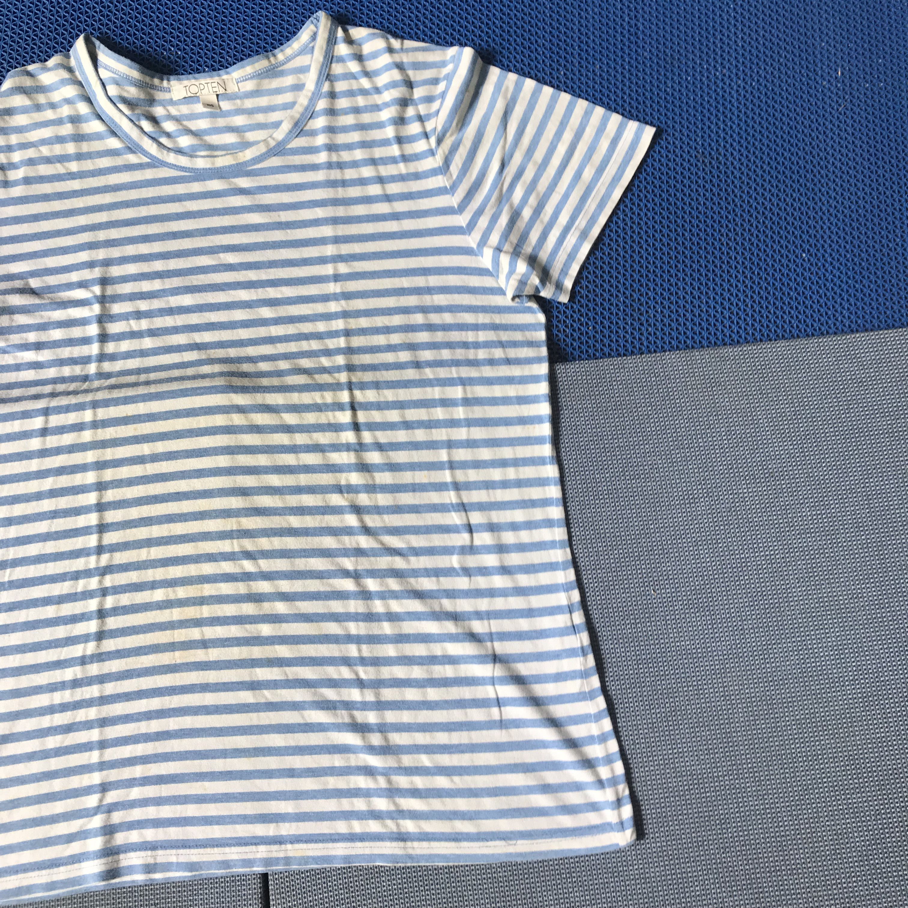 Vintage topten stripe salur blue tee tshirt Size M 75 x 53 cm Size US S / EU 44-46 / 1 - 2 Thumbnail