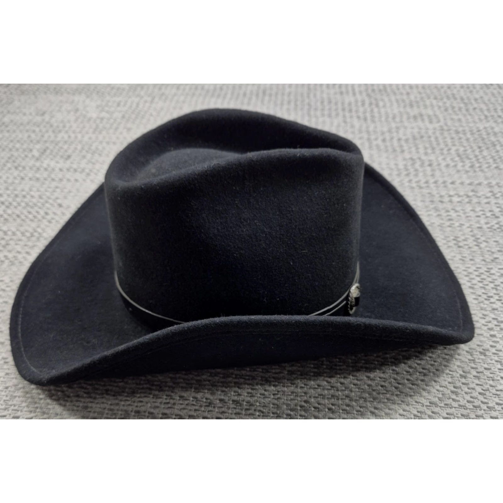 MHT WESTERN Black cowboy hat MHT Westerns Hat Cowboy Fitted Mens Medium Black Wool Felt  main image 3