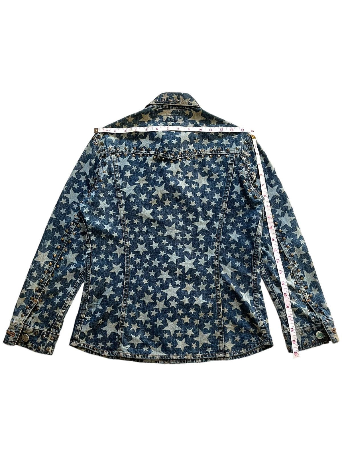 Hysteric Glamour × Japanese Brand × Seditionaries Vintage Hysteric Allover Print Stars Studded Denim Shirts Size S / US 4 / IT 40 - 15 Thumbnail