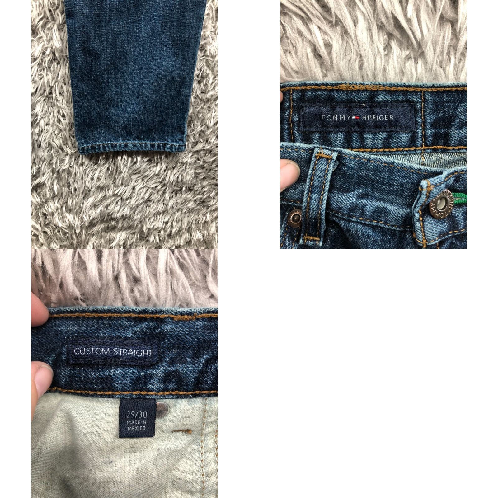 Tommy Hilfiger Tommy Hilfiger Jeans Straight Denim Blue 29x30 Mens Regular Mid Rise 5-Pocket Cotton Blend Jeans Size US 29 - 8 Thumbnail