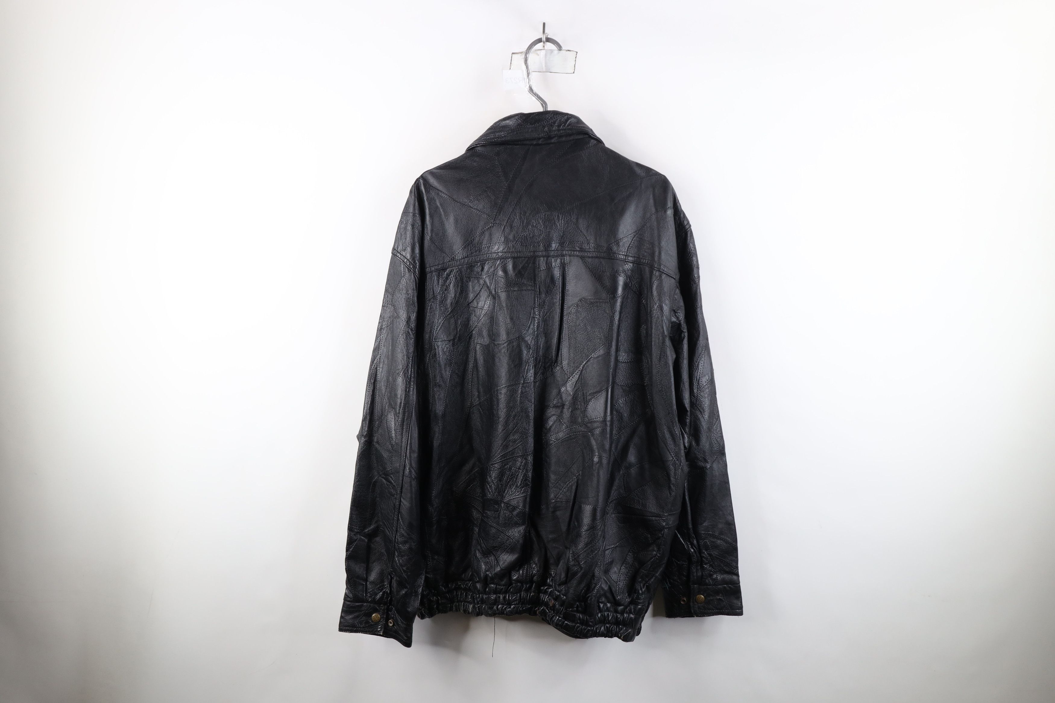 Vintage Vintage 90s Desert Storm Shield Leather Bomber Jacket Black Size US XXL / EU 58 / 5 - 14 Thumbnail
