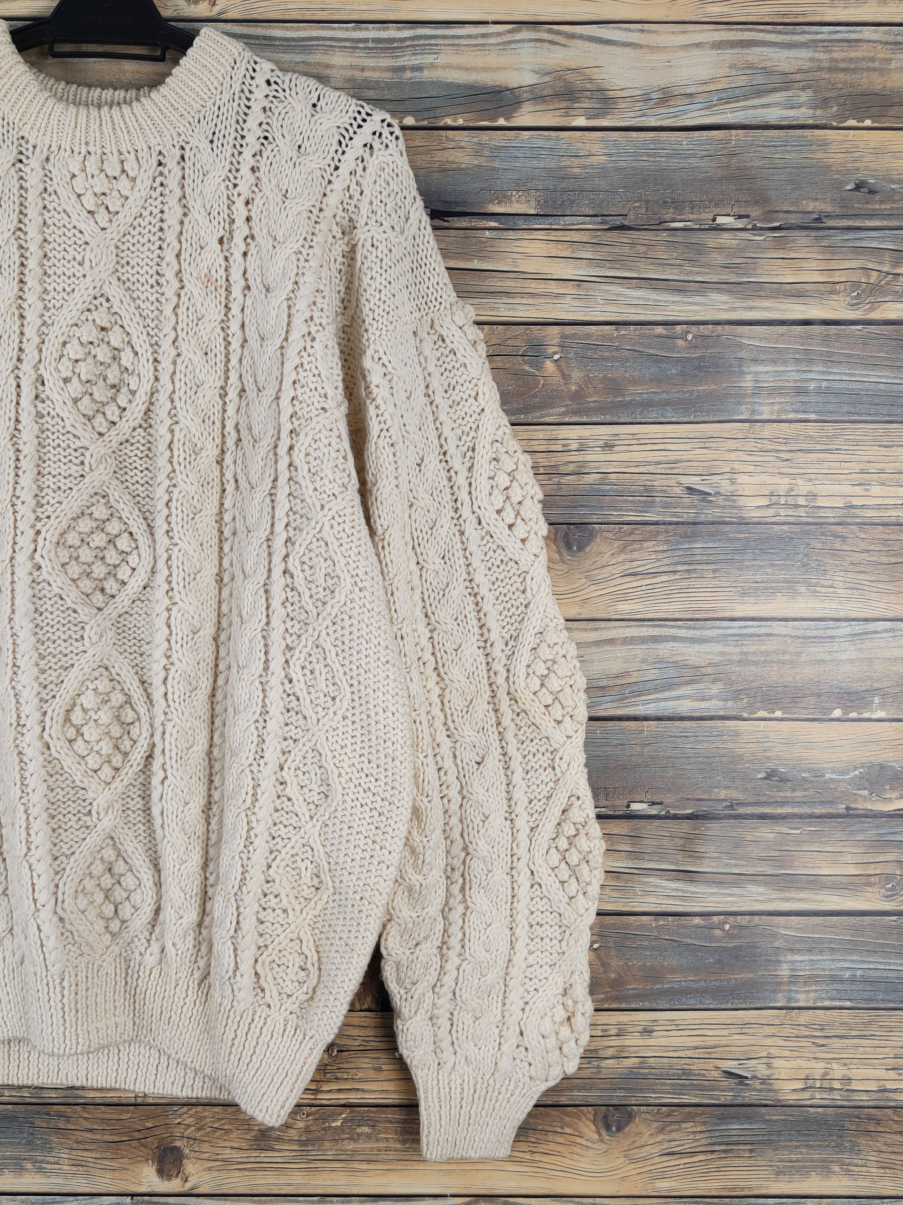 Vintage Gem Bony wool cable Knitwear Sweaters sweatshirt #W1558 Size US L / EU 52-54 / 3 - 5 Thumbnail