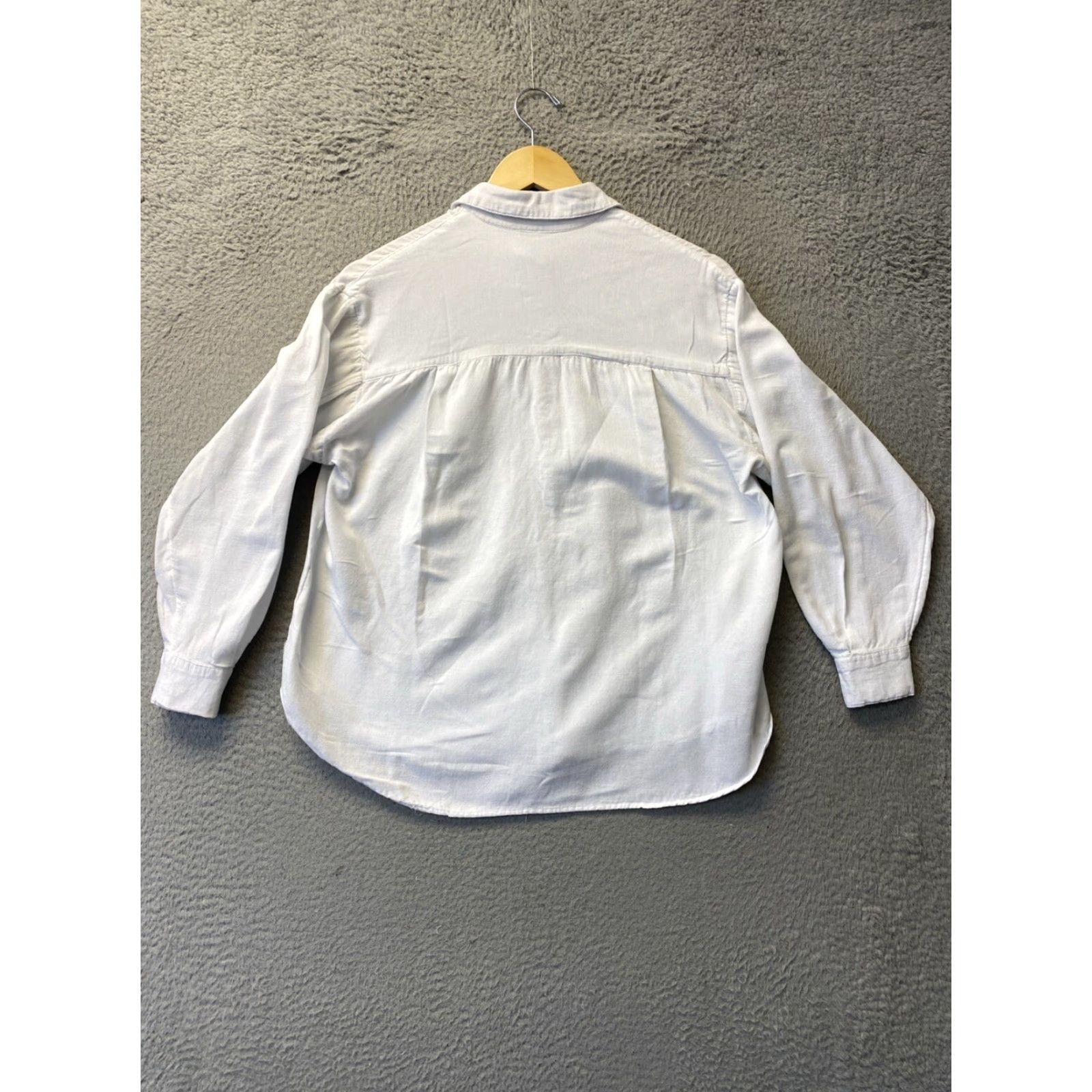 Stradivarius Stradivarius Women's Linen Cropped Boxy Shirt White Short Sleeve V-Neck Button-Up 90s Beach Bohemian Size S / US 4 / IT 40 - 7 Thumbnail