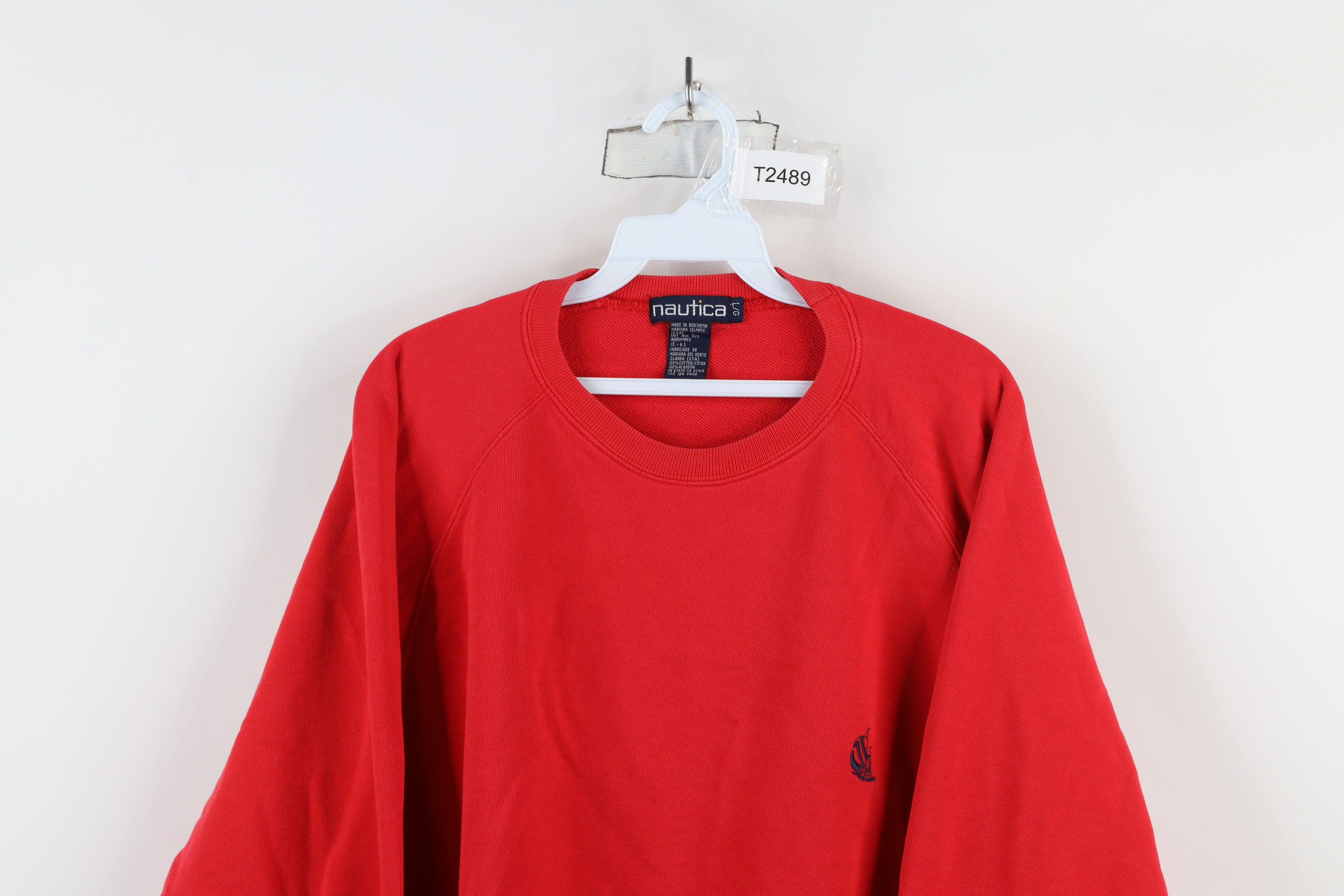 Nautica × Vintage Vintage 90s Nautica French Terry Crewneck Sweatshirt Red Size US L / EU 52-54 / 3 - 2 Thumbnail