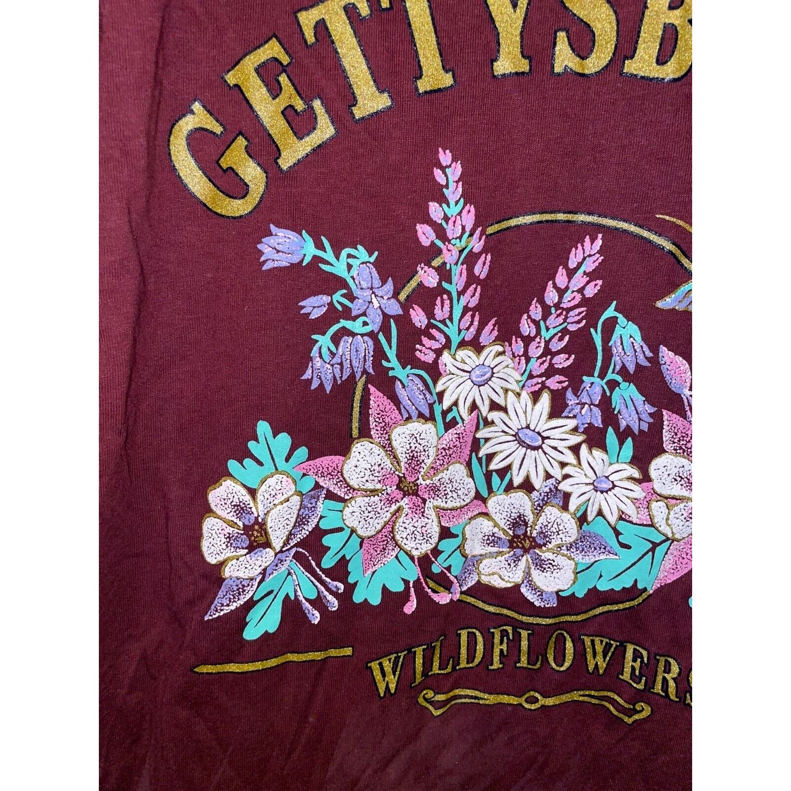 Jerzees Vintage Gettysburg Shirt Wildflowers Flower Red Tee 90s VTG Size US M / EU 48-50 / 2 - 2 Thumbnail