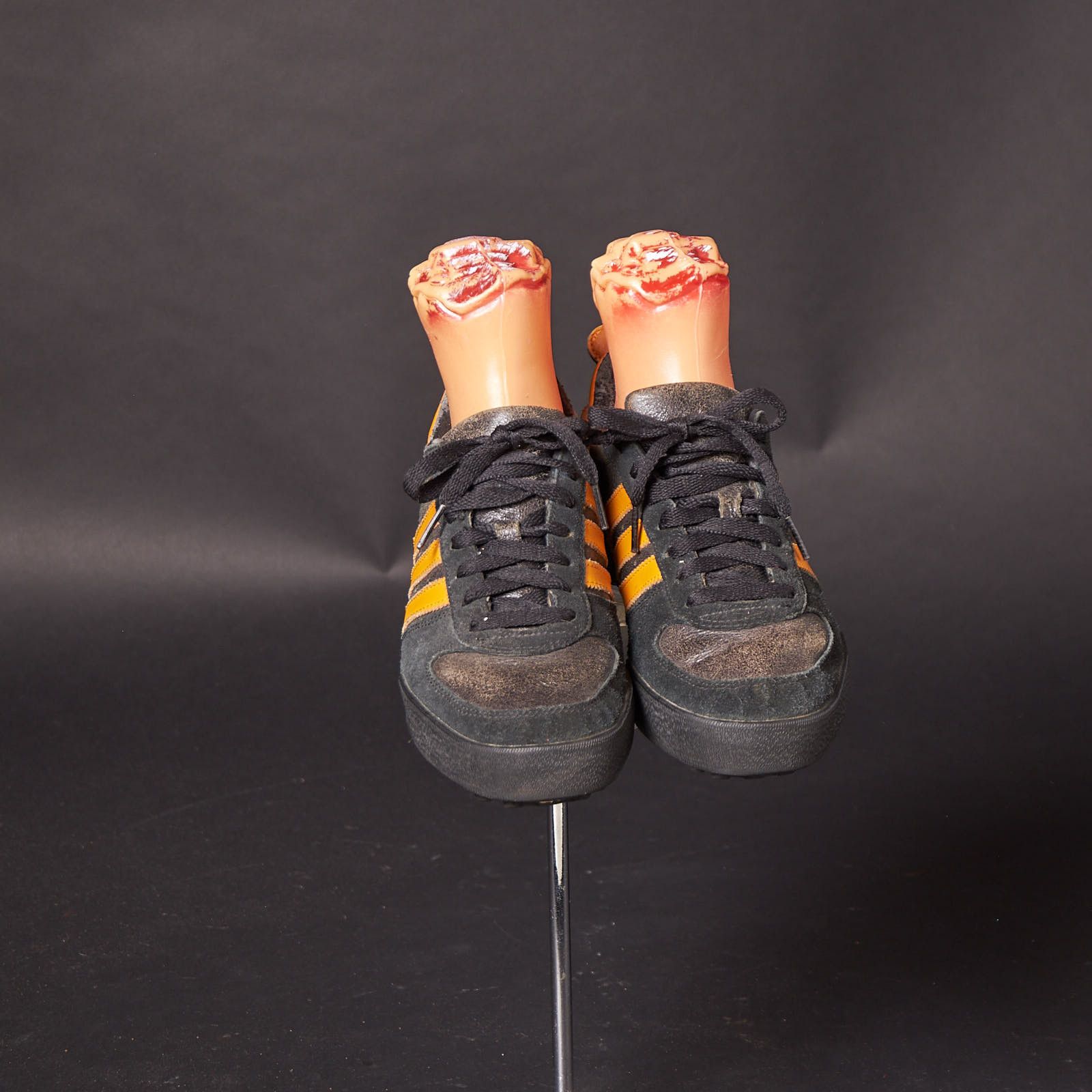Vintage Black and Orange Adidas Sneakers