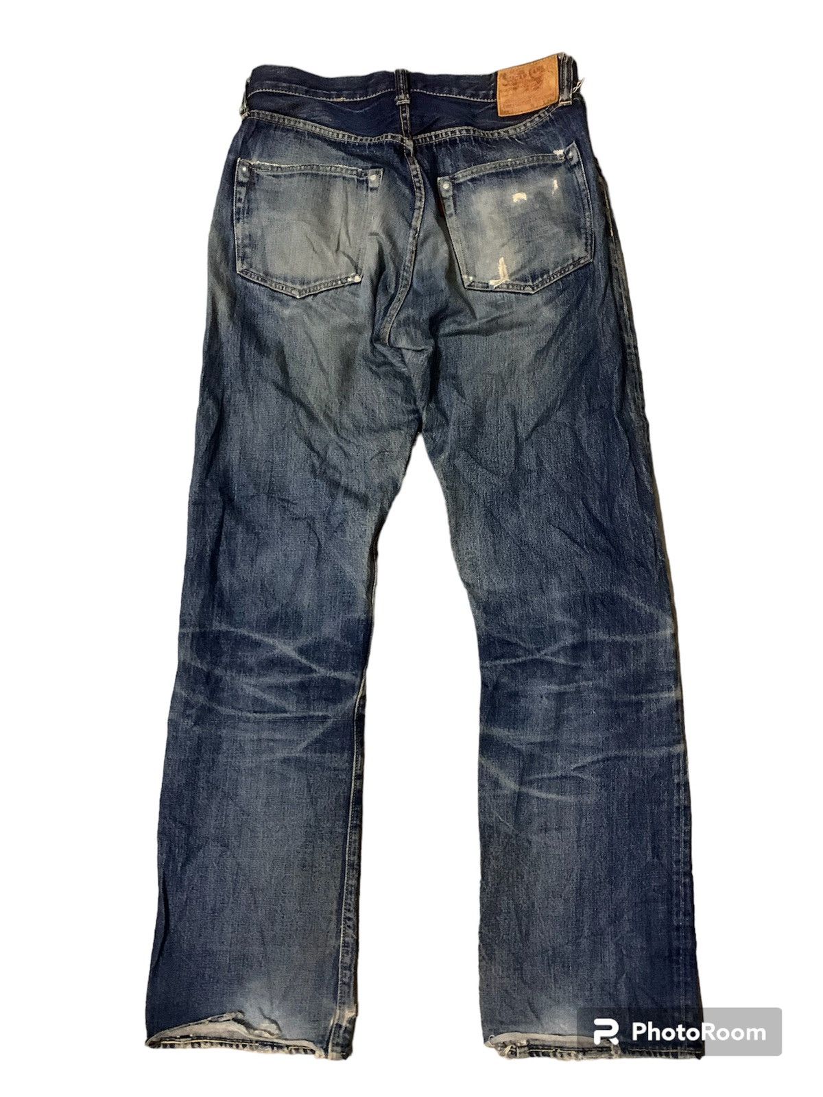 Japanese Brand × Sugar Cane Vintage Sugar Cane Selvedge Flare Distress Denim Jeans Size US 32 / EU 48 - 2 Thumbnail
