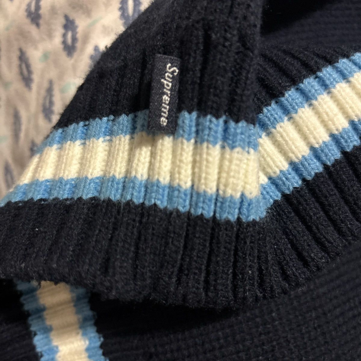 Supreme Supreme Navy Half Zip Sweater Size US L / EU 52-54 / 3 - 6 Thumbnail